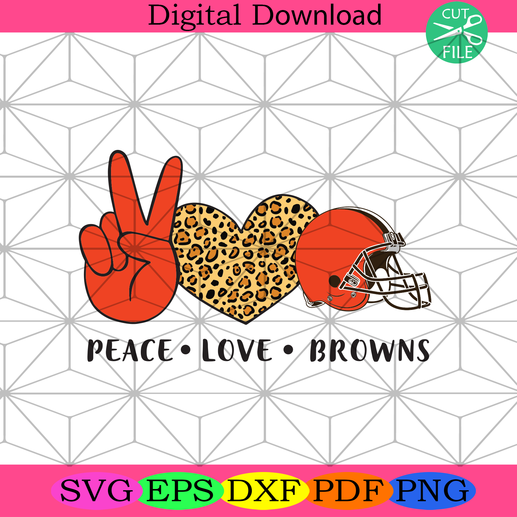 Download Peace Love Browns Svg Sport Svg Cleveland Browns Svg Cleveland Brow Silkysvg