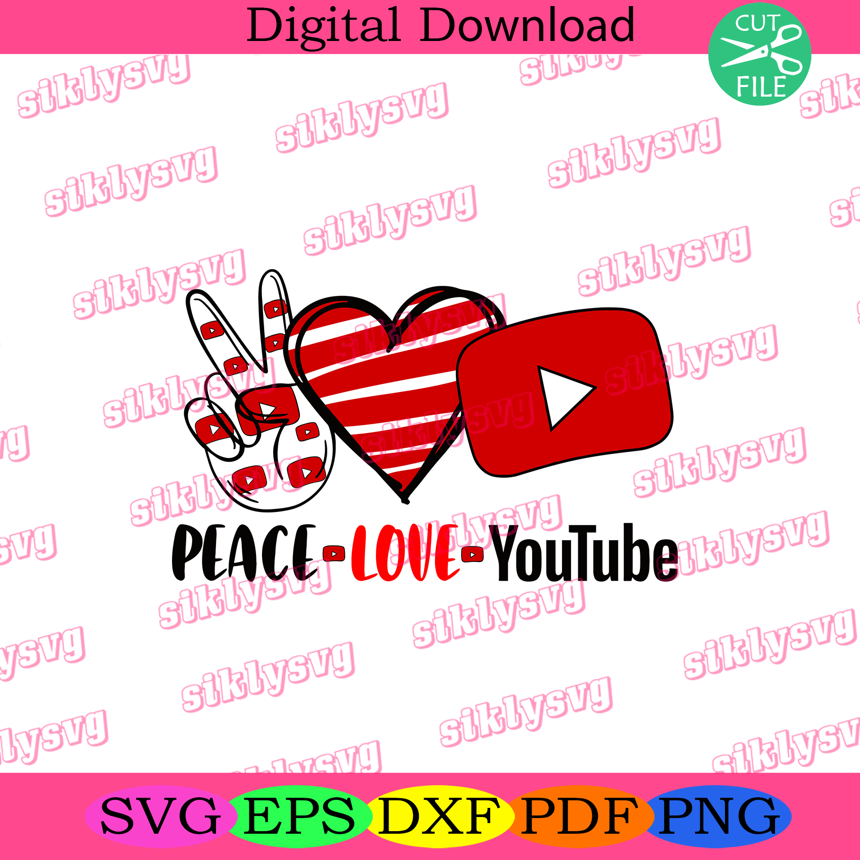 Peace Love Youtube Svg Trending Svg Peace Love Svg Youtube Svg You Silkysvg