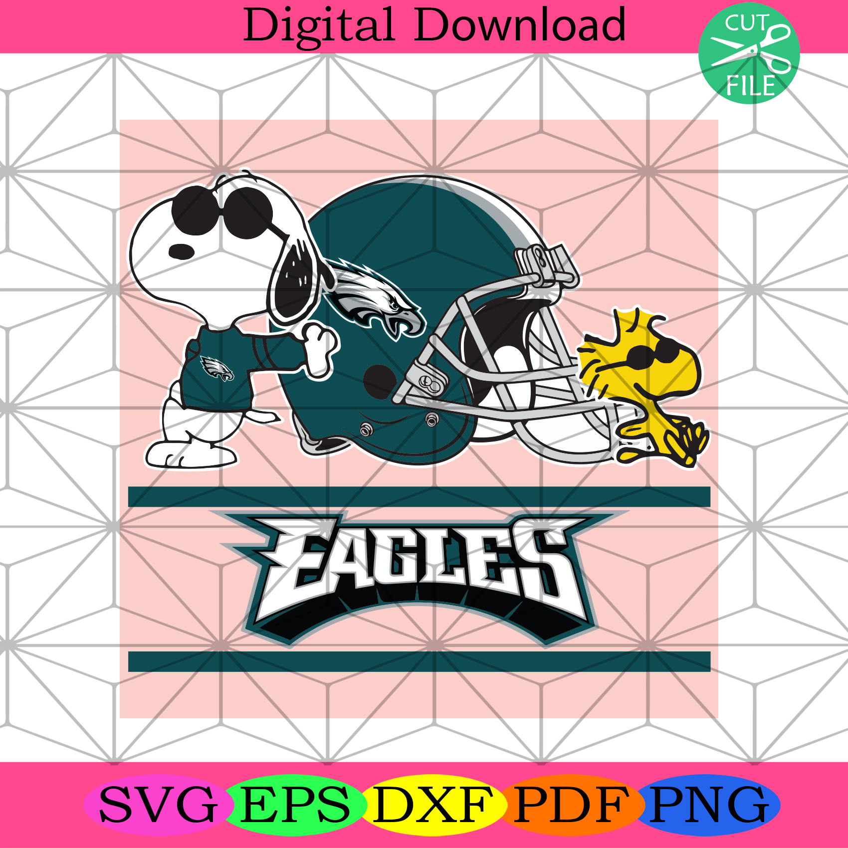 Philadelphia Eagles Logo SVG Decal NFL SVG Cut File for T-shirt Cricut  Digital Download