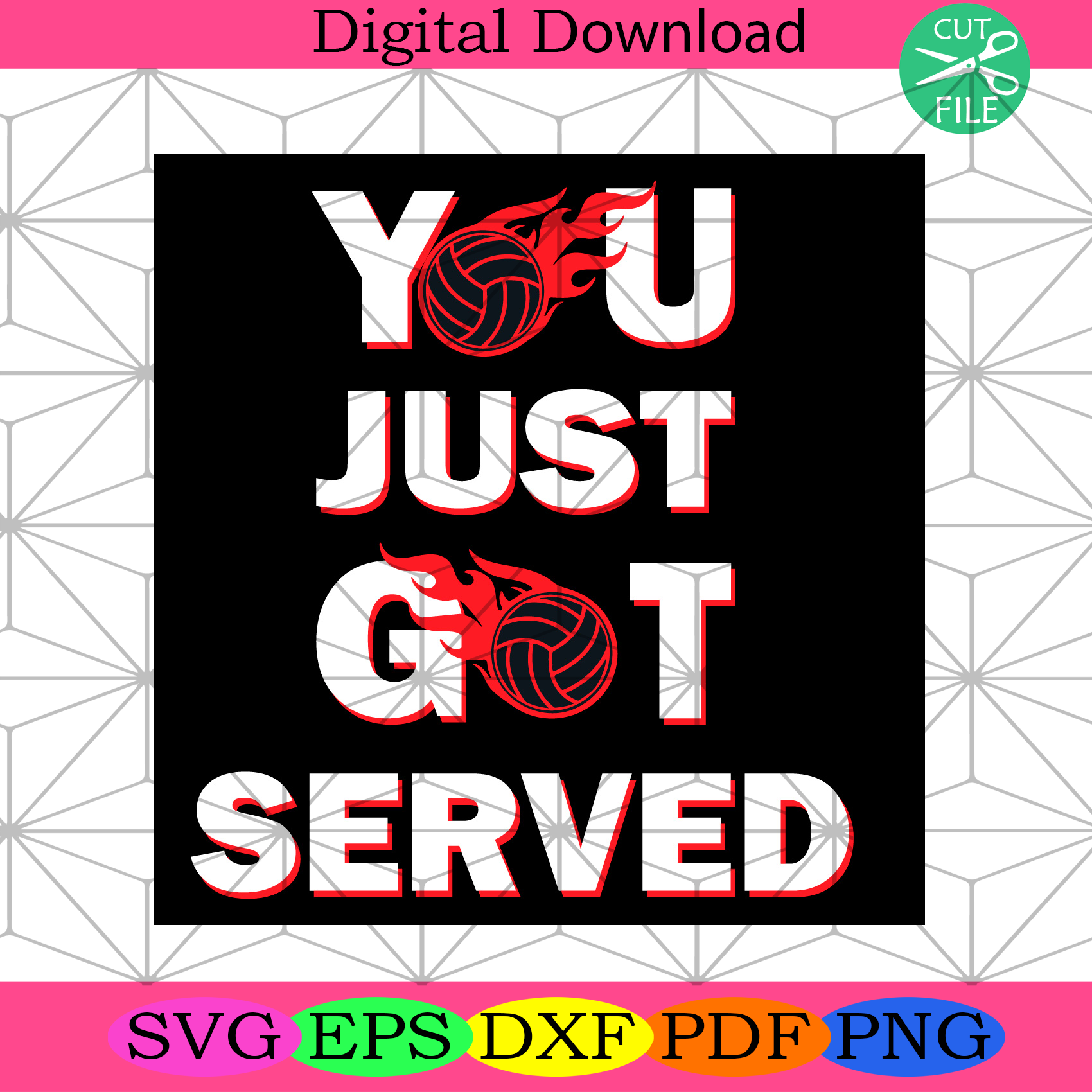 You Just Got Served Svg Sport Svg, Volleyball Svg