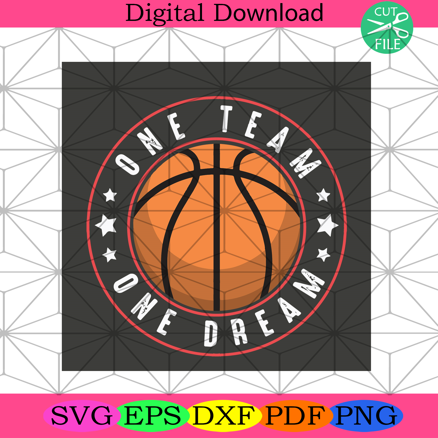 Download One Team One Dream Svg, Sport Svg, Basketball Team Svg ...