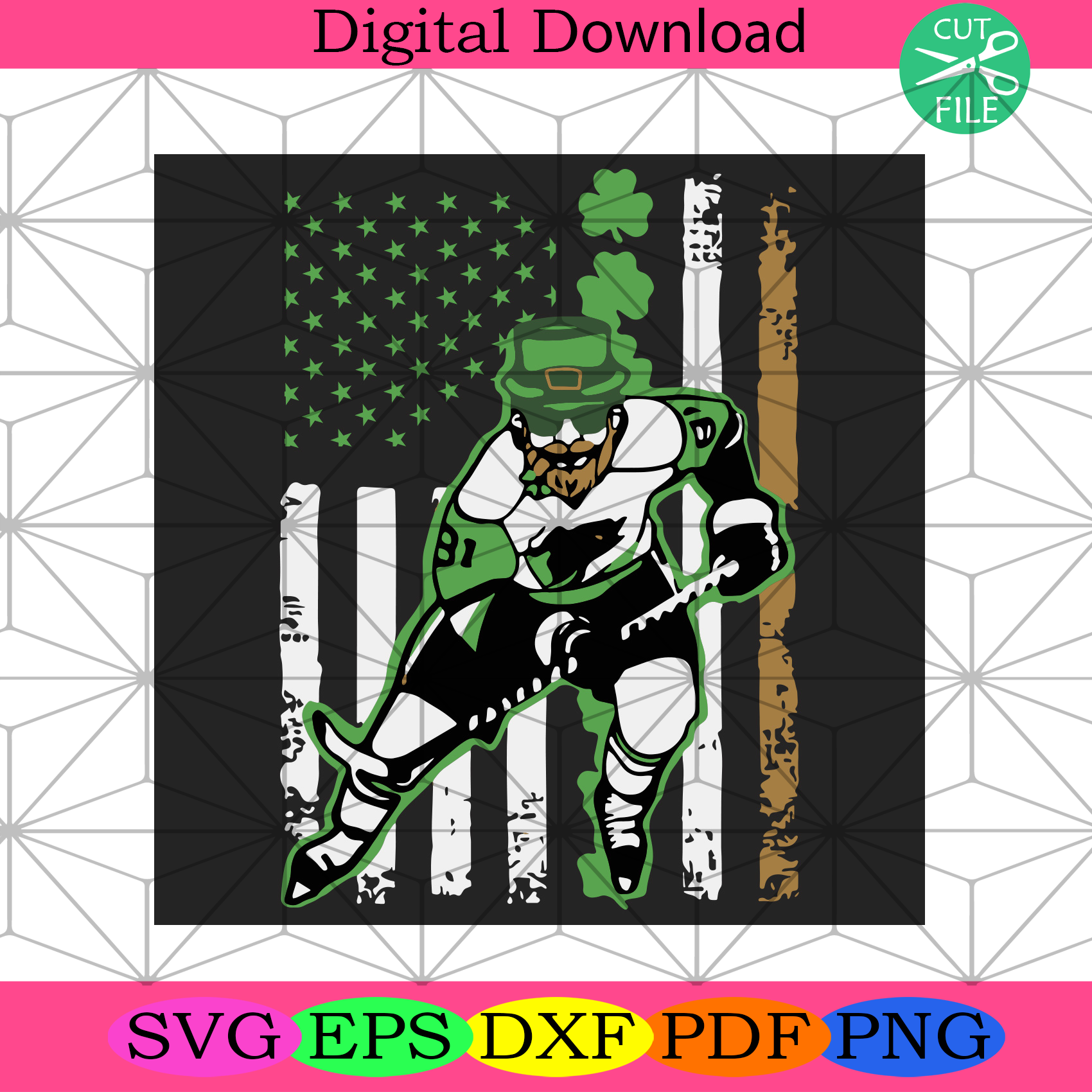 Hockey St Patricks Day Svg Patrick Svg, Hockey Svg