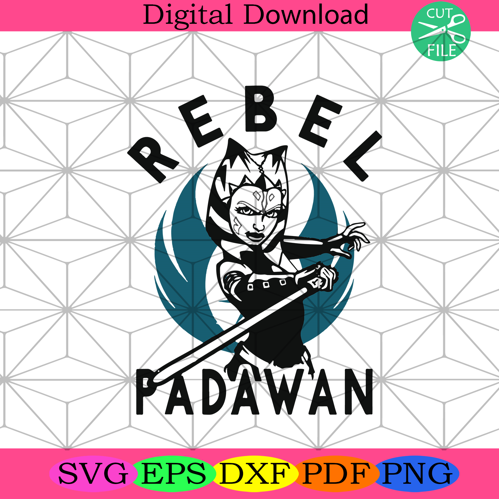 Star Wars The Clone Wars Ahsoka Rebel Padawan Svg Star War Svg