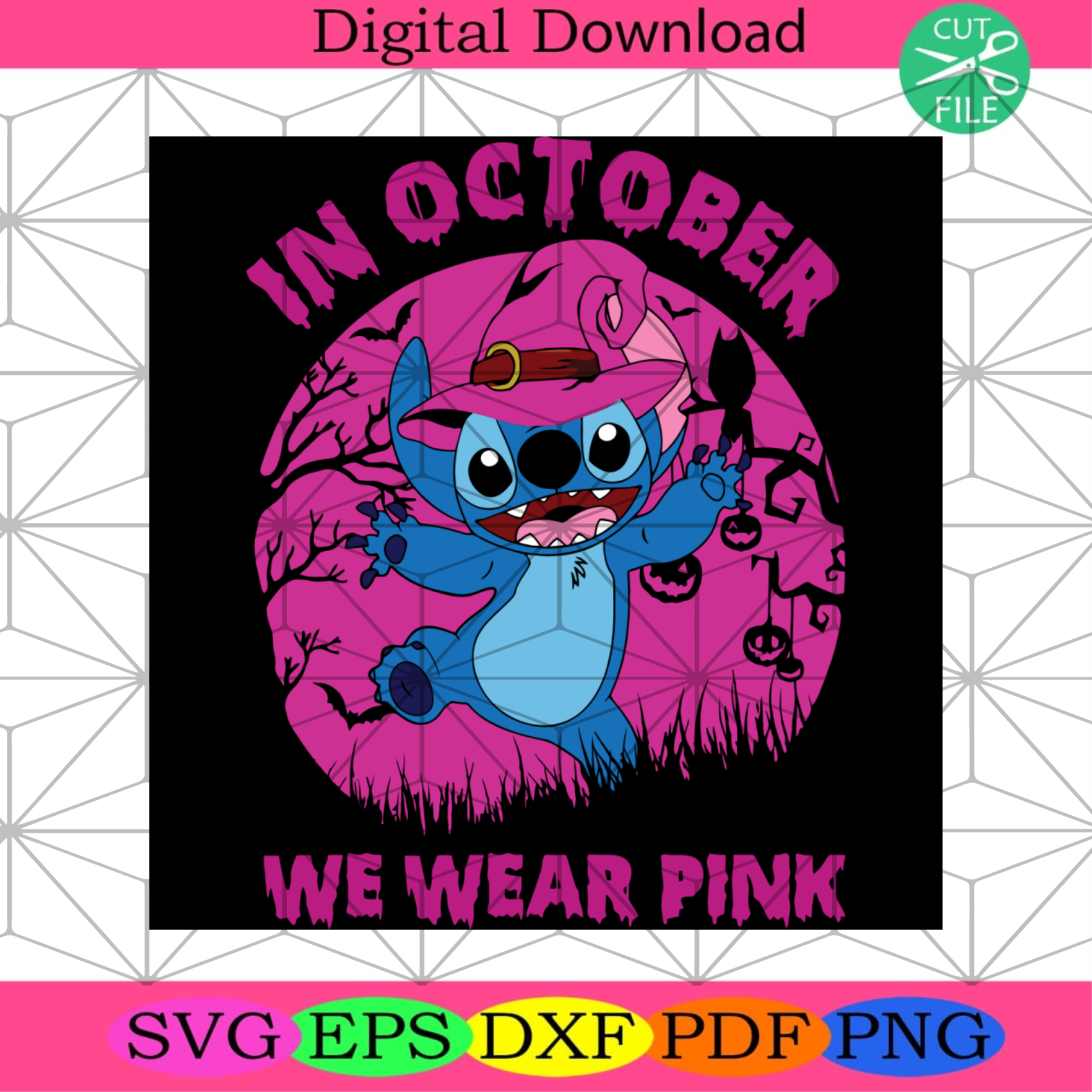 Stitch In October We Wear Pink