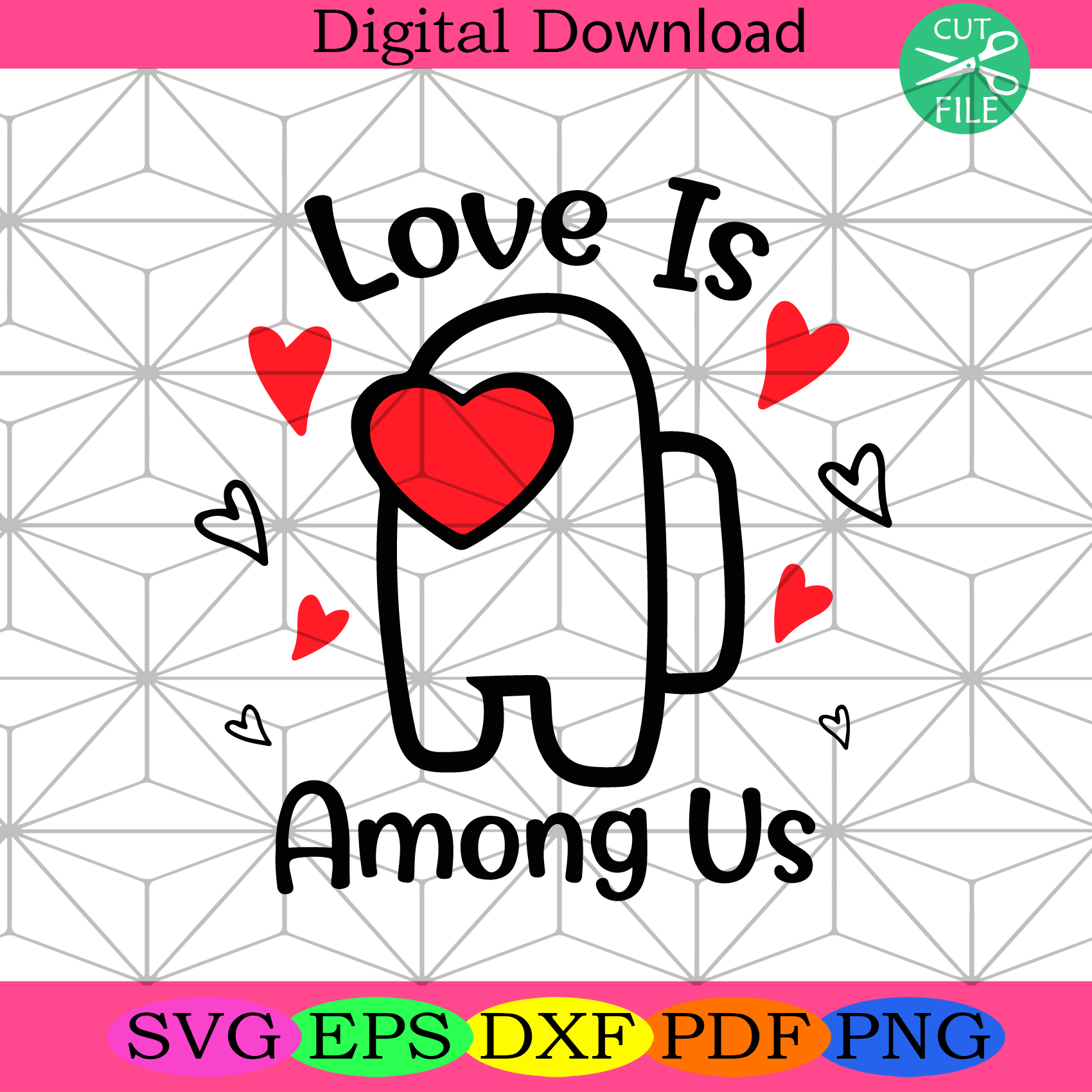 among us valentine svg