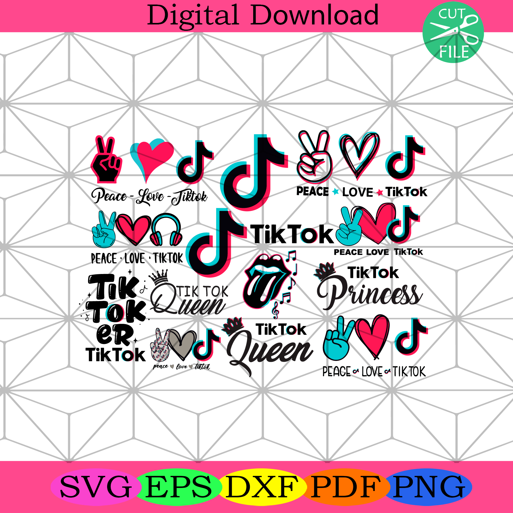 Tiktok Logos Svg Bundle Trending Svg Svg Tiktok Svg Tiktok Logo Sv Silkysvg