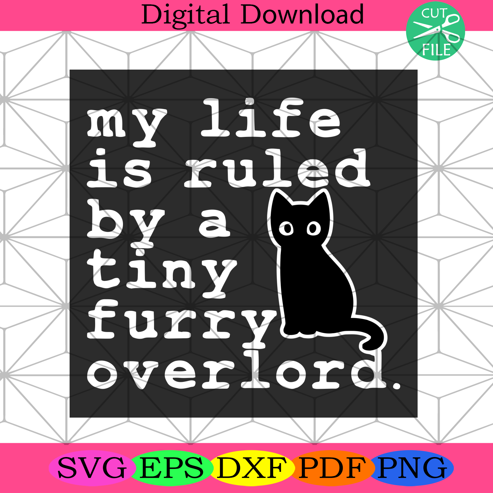 My Life is Ruled By A Tiny Furry Overlord Svg Trending Svg, Cat Svg