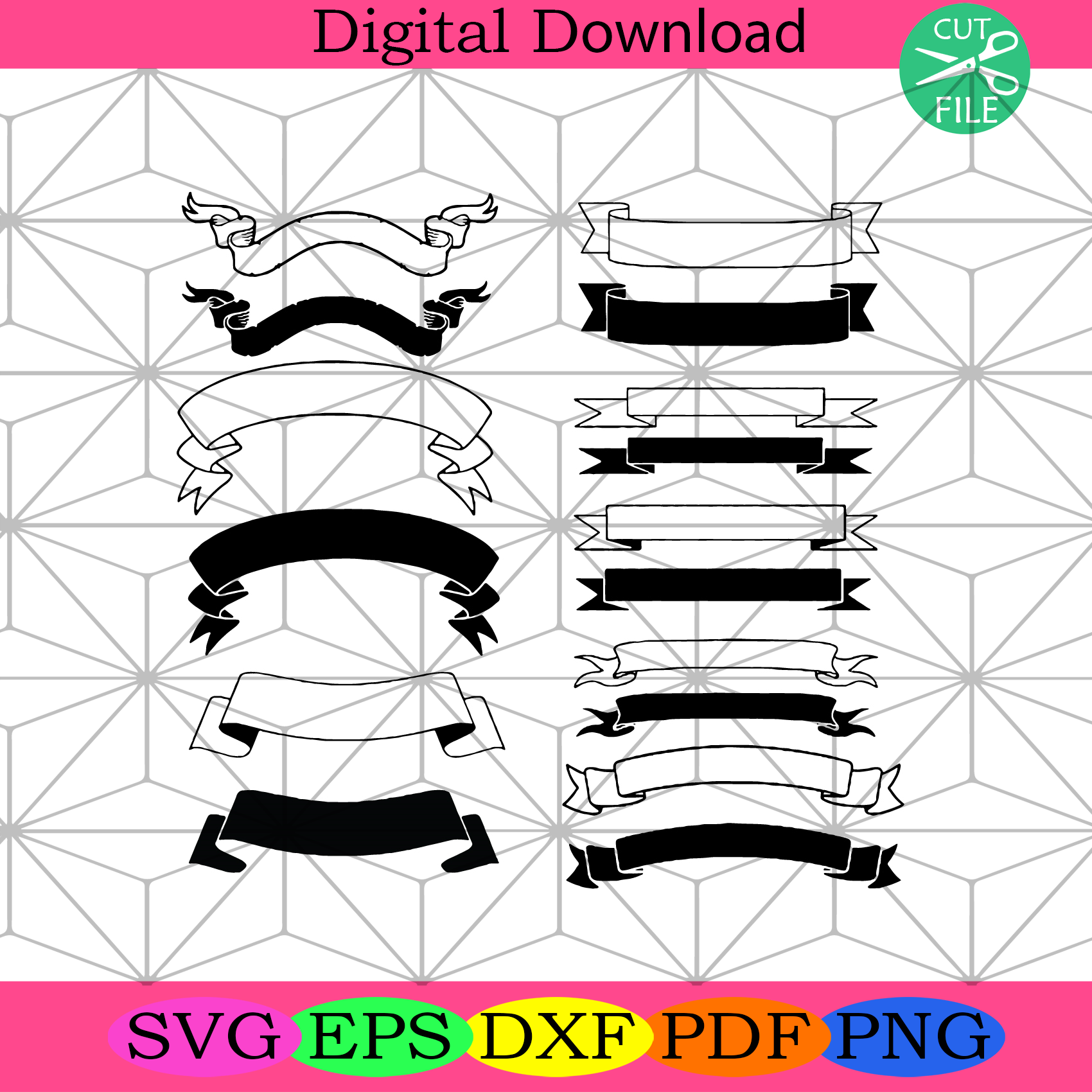 Banderole Svg Bundle Trending Svg, Banderole Svg, Banderole Clipart