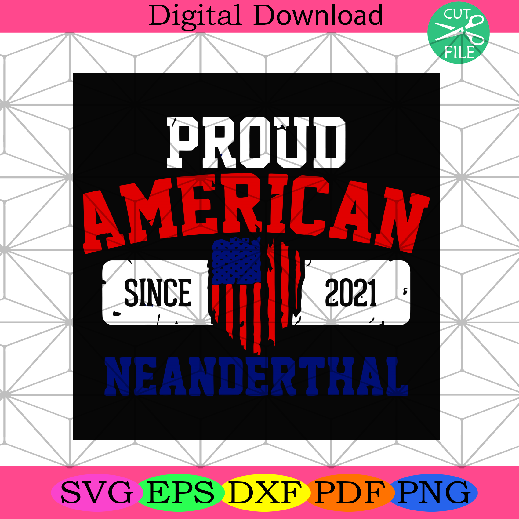 Distressed American Flag For Proud Neanderthal Svg Trending Svg