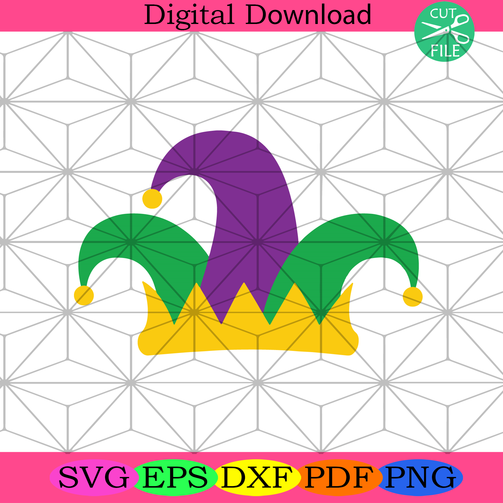 Mardi Gras Jester Hat Svg Trending Svg, Jester Hat Svg