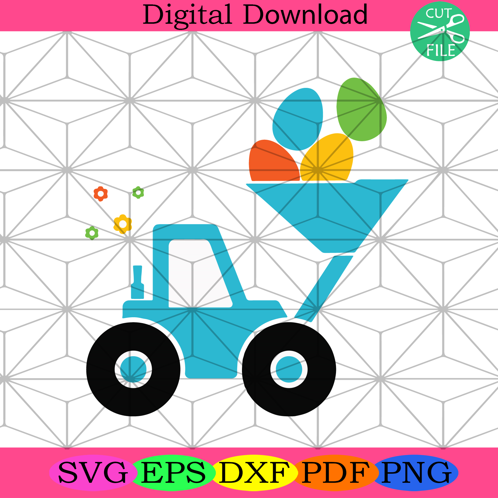 Easter Eggs Digger Svg Easter Svg, Easter Digger Svg