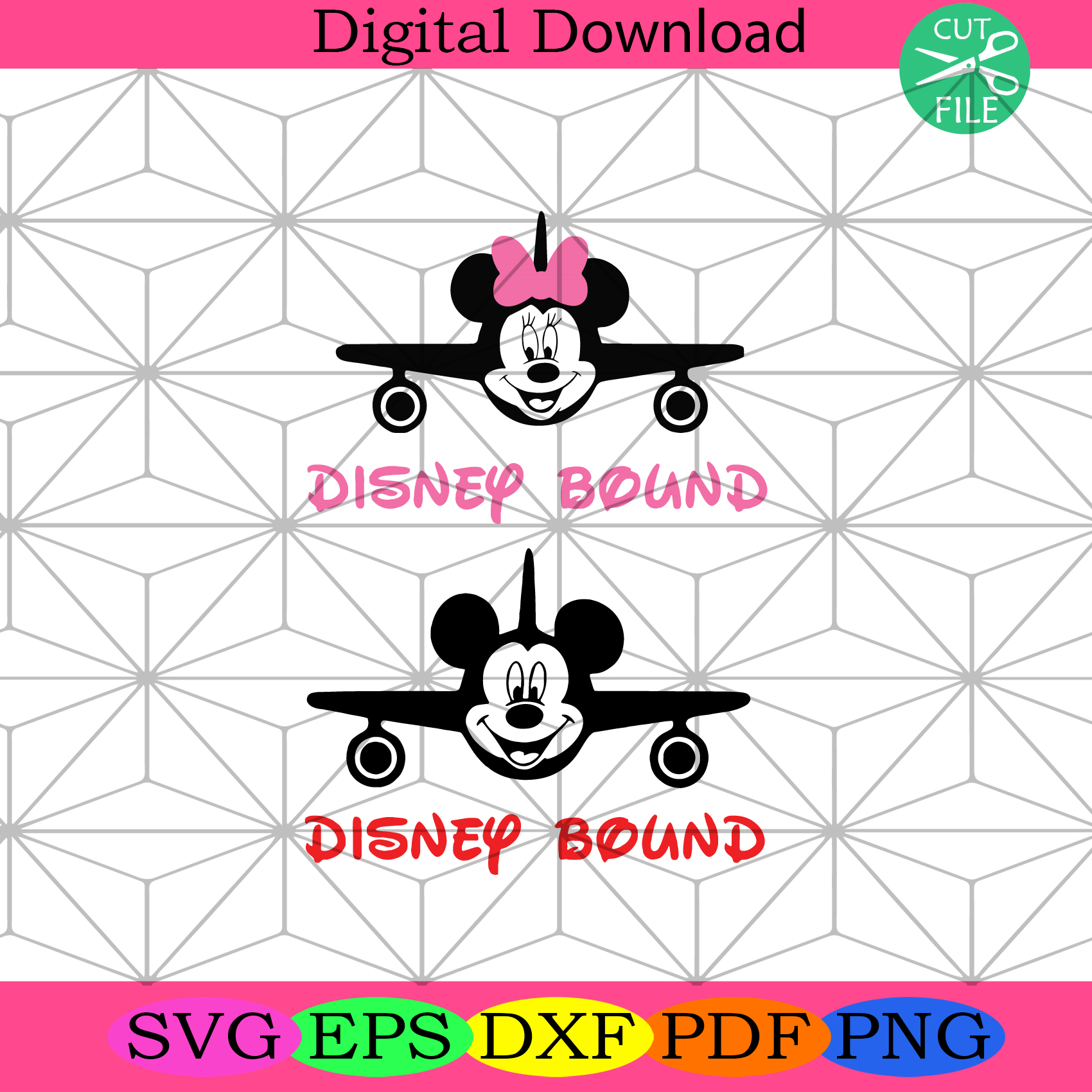 Disney Bound Plane Minnie Mickey Svg Trending Svg, Disney Bound Svg