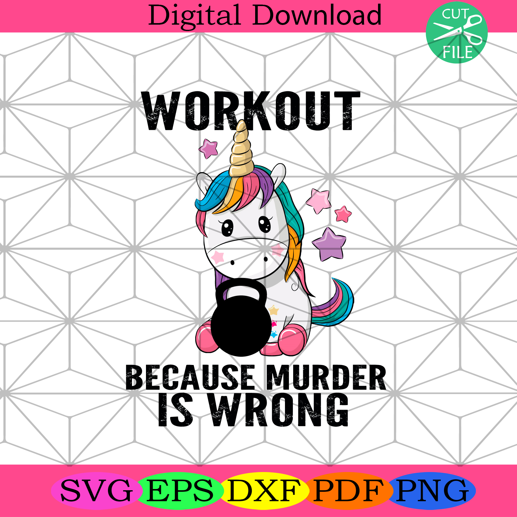 Workout Because Murder Is Wrong Unicorn Svg Trending Svg