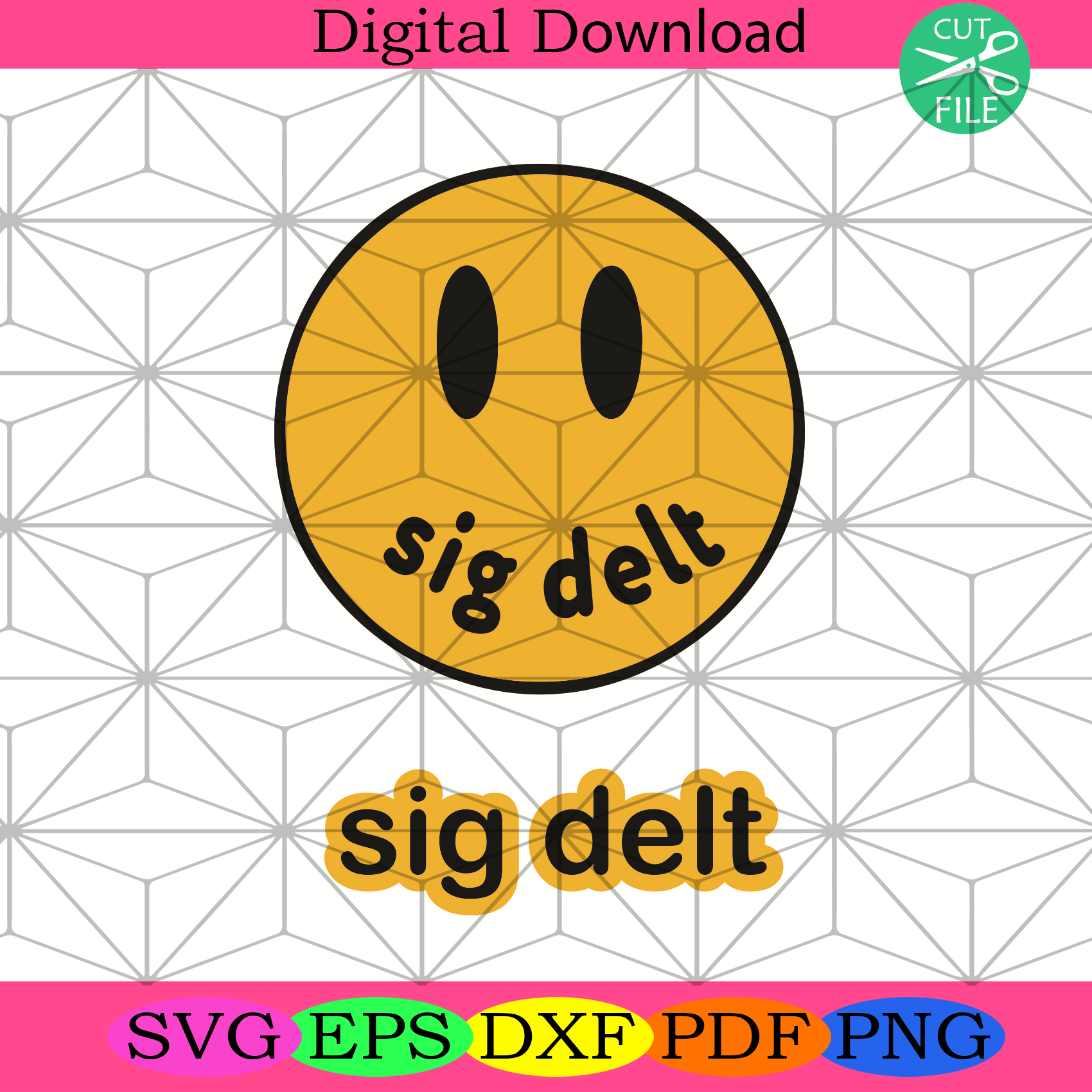 Sig Delt Funny Face Svg Trending Svg, Sig Delt Svg