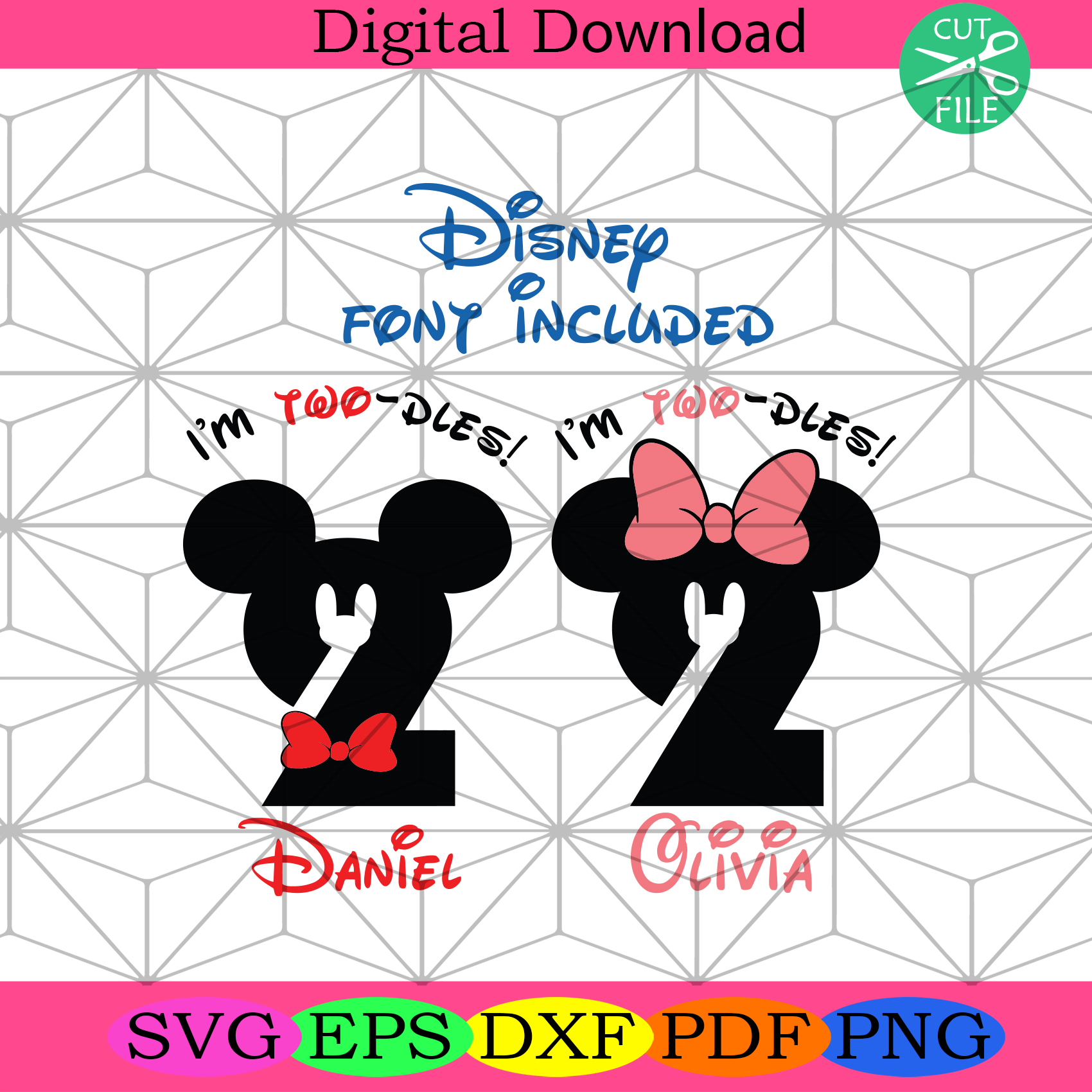 I Am Twodles Disney Font Included Svg Trending Svg, I Am Twodles Svg