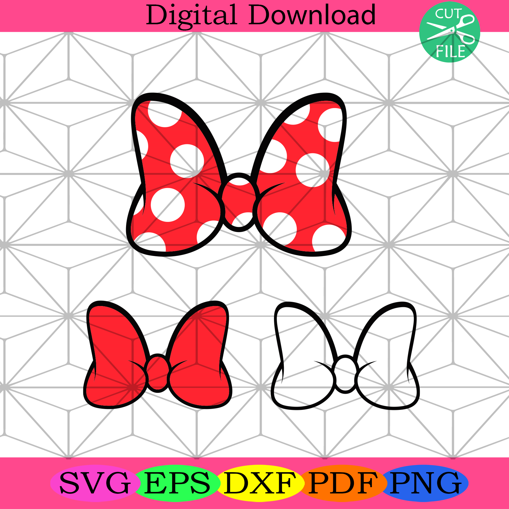 Poka Dot Bow Svg Trending Svg, Bow Svg, Poka Dot Svg