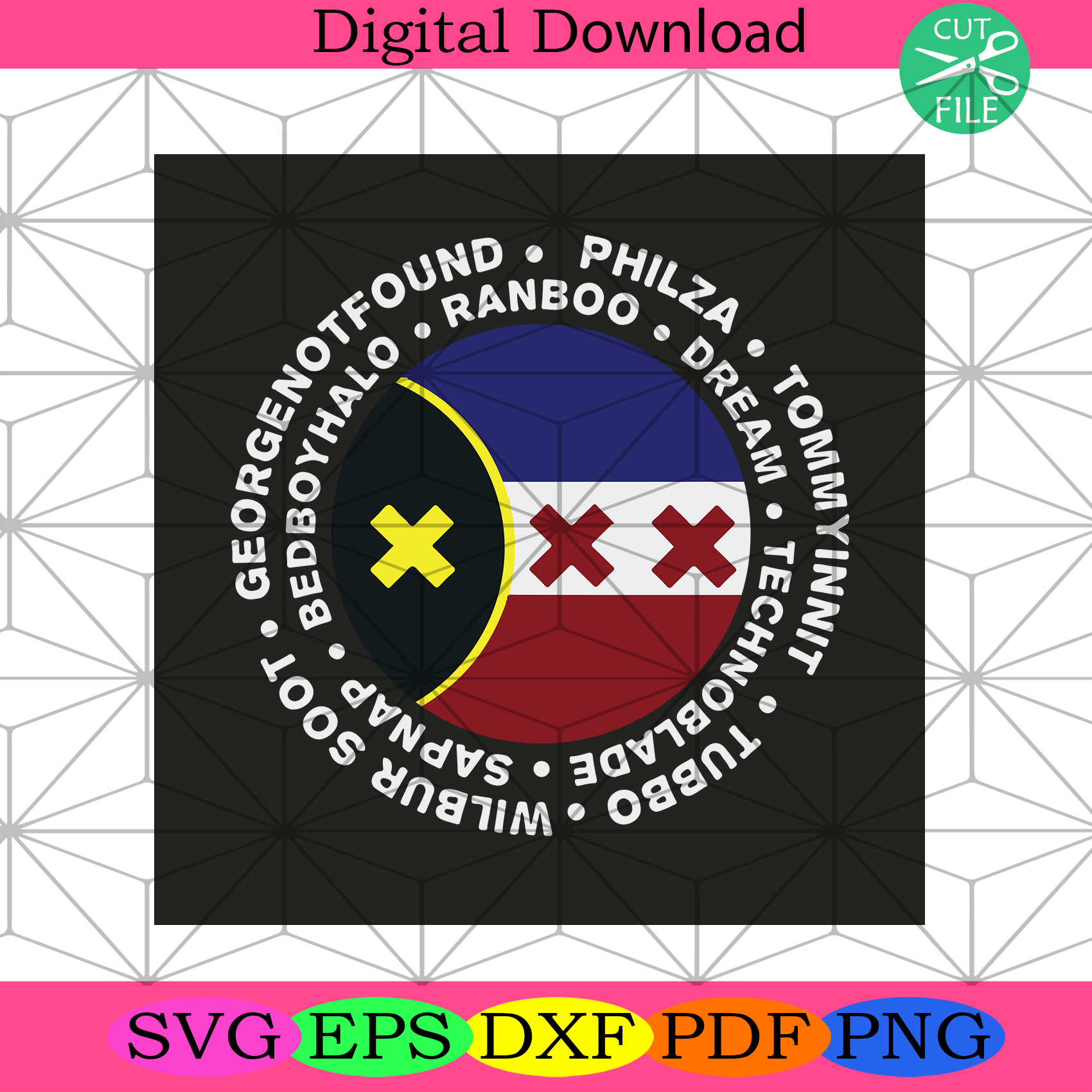 Dream Smp Merch L Manberg Flag Svg Trending Svg, Dream Svg, Smp Svg