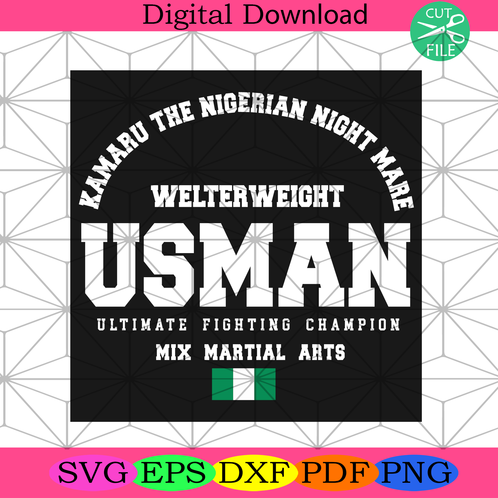 Kamaru The Nigerian Nightmare Usman Gym Welterweight Svg Trending Svg