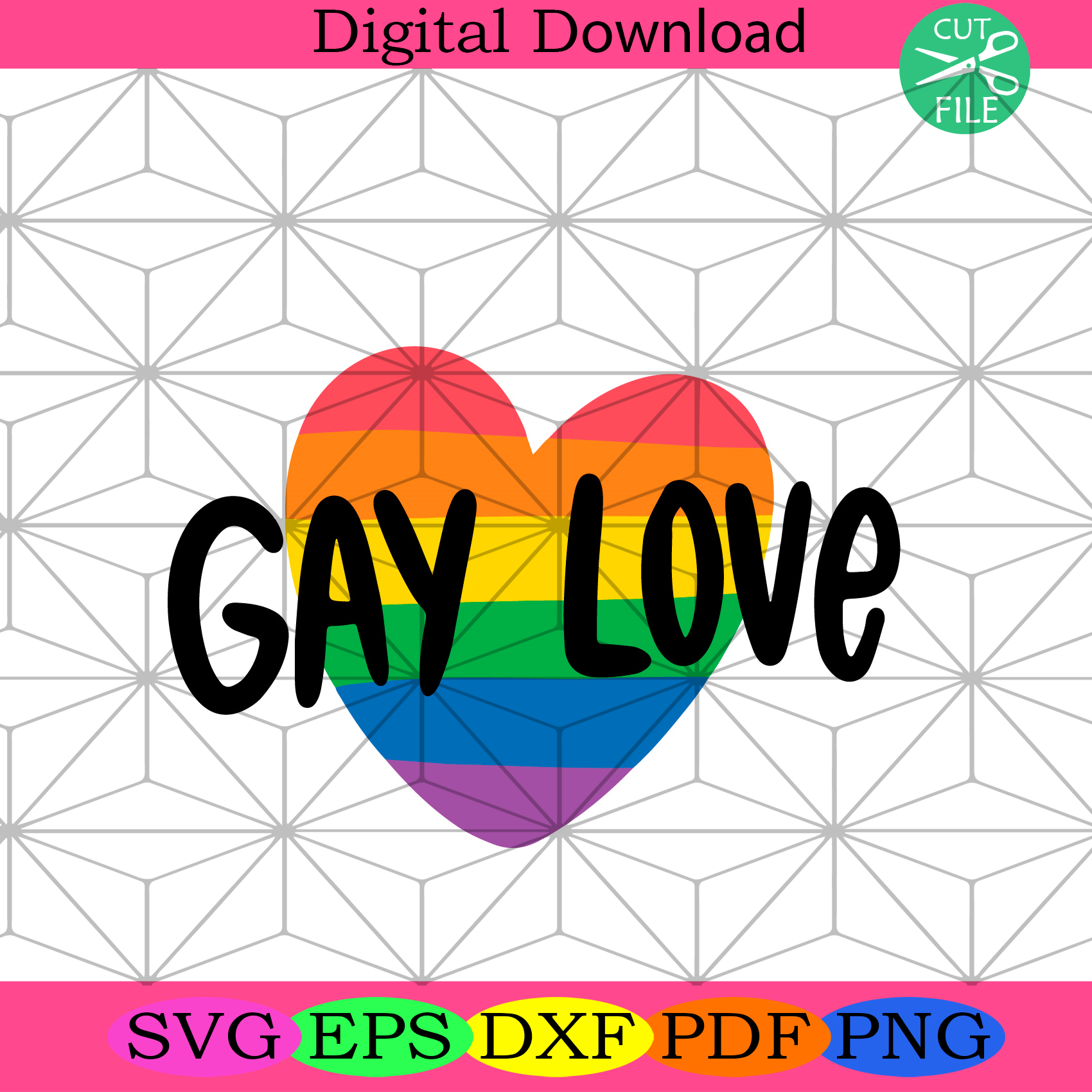 Gay Love Rainbow Heart Svg Trending Svg, Gay Svg, Gay Love Svg
