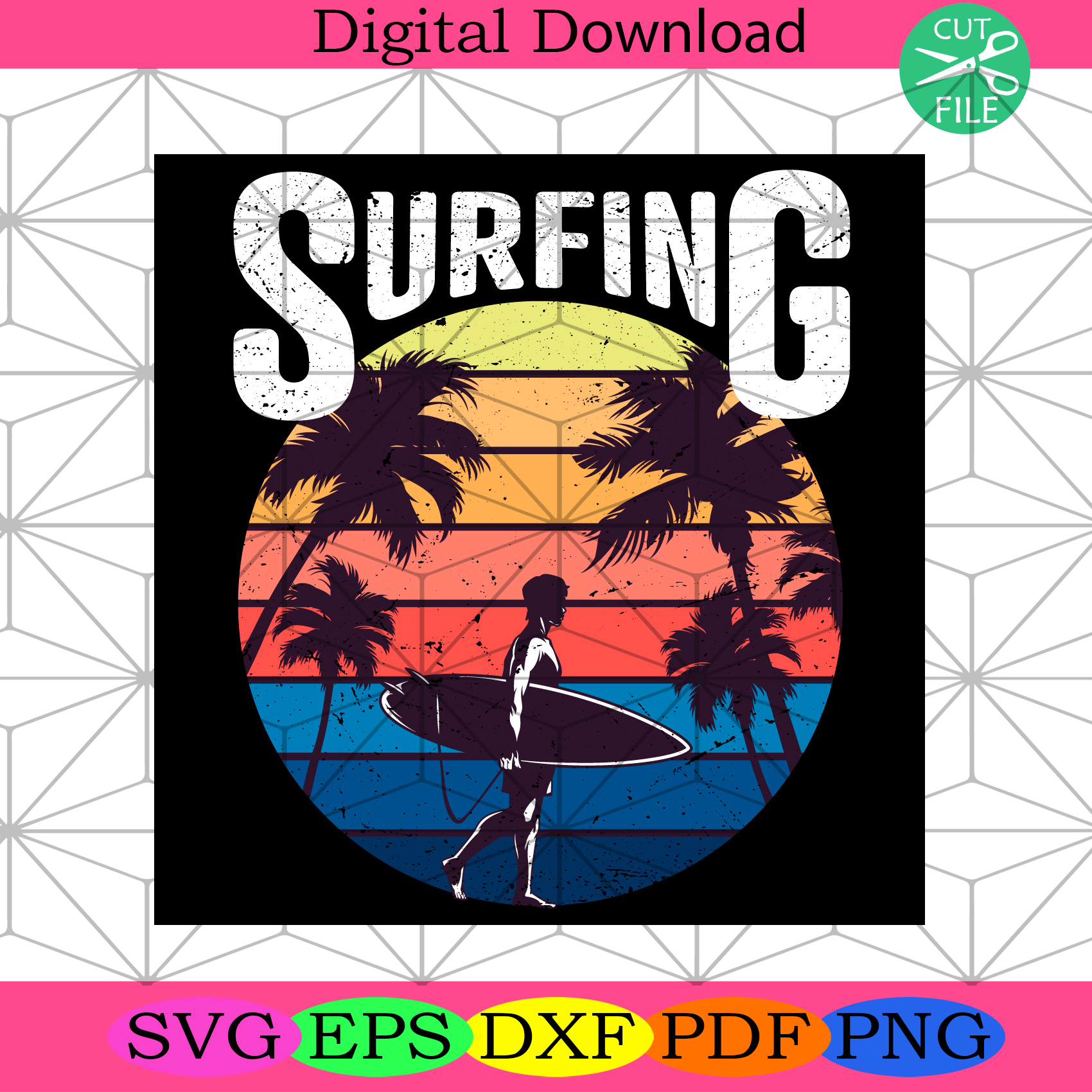 Surfing Vintage Svg Trending Svg, Surfing Svg, Surfing Lovers