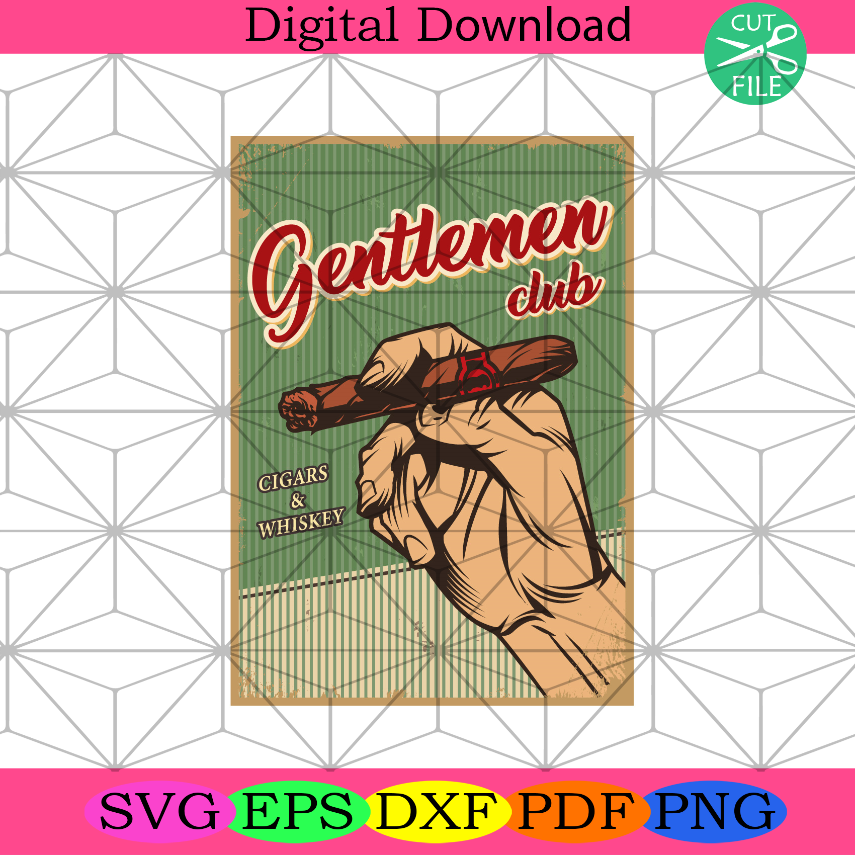 Gentlemen Club Cigar And Whiskey Svg Trending Svg