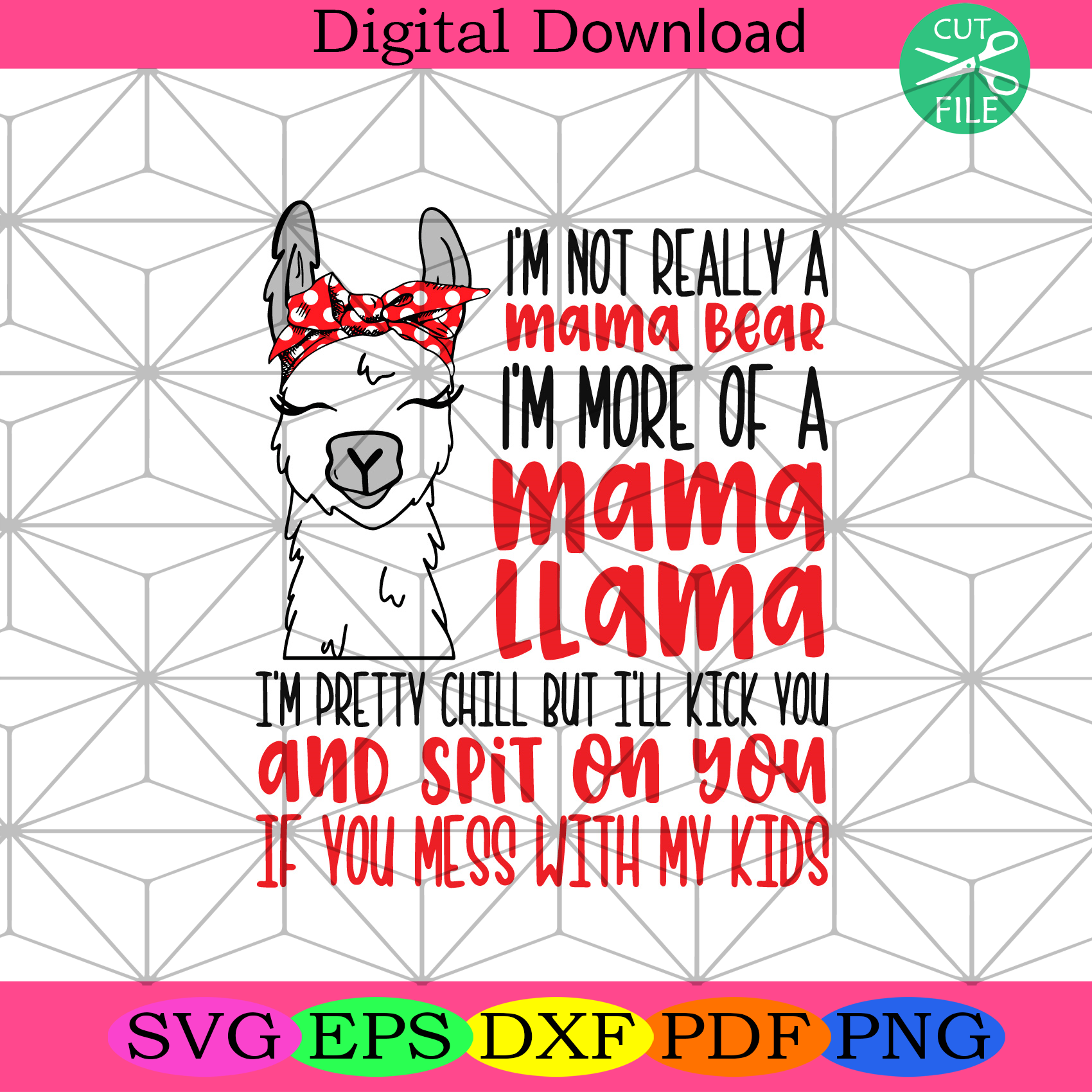 I Am Not Really A Mama Bear I Am More Of A Mama Llama Svg Mothers Day Silkysvg 2238