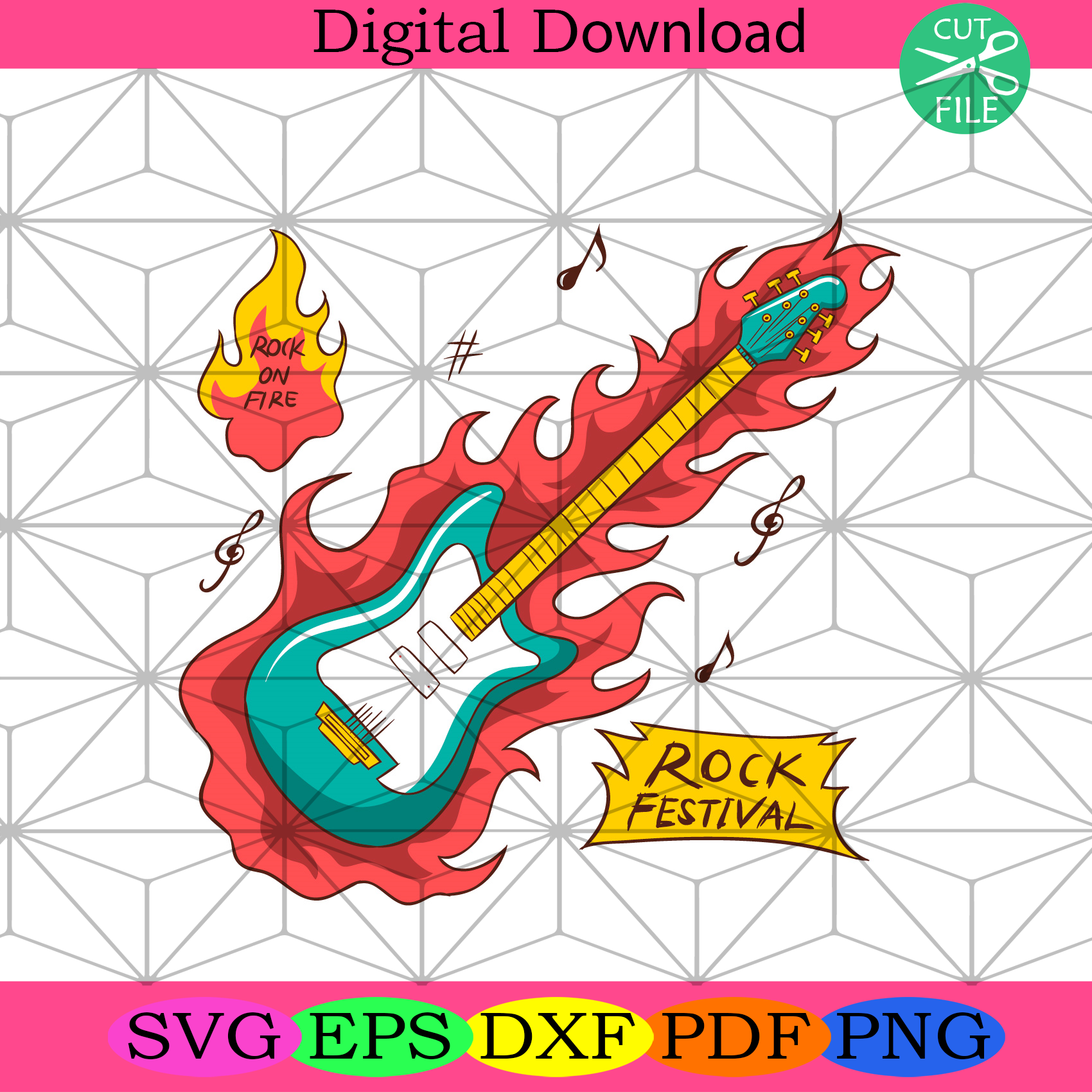 Rock Festival Svg Trending Svg, Electric Guitar Svg