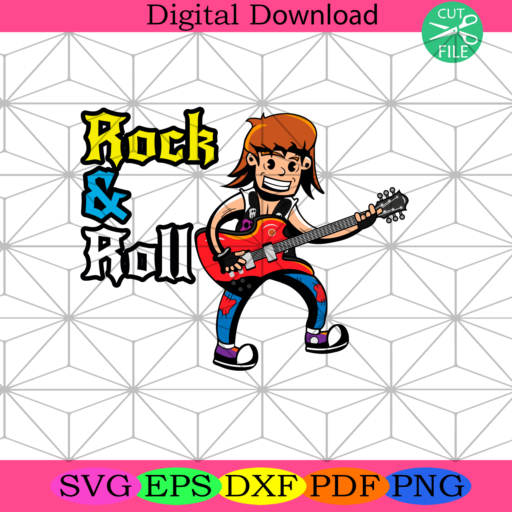 Rock N Roll Svg Trending Svg, Rock Svg, Roll Svg, Guitarist Svg