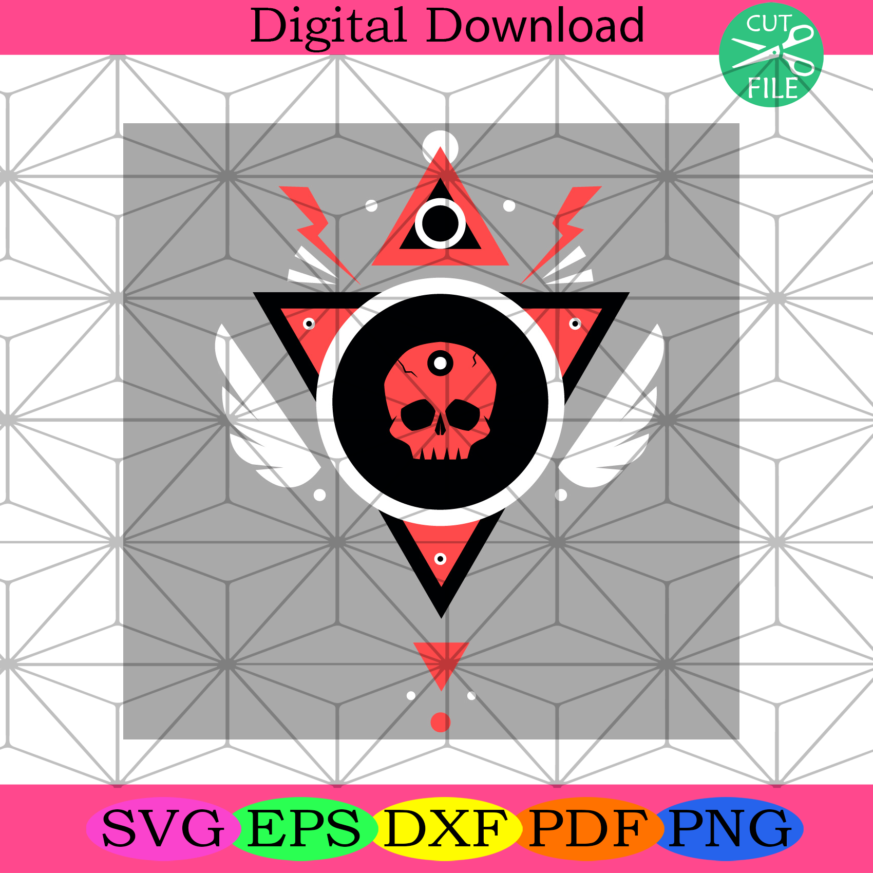 Skull Illuminati Svg Trending Svg, Skull Svg, Wings Svg