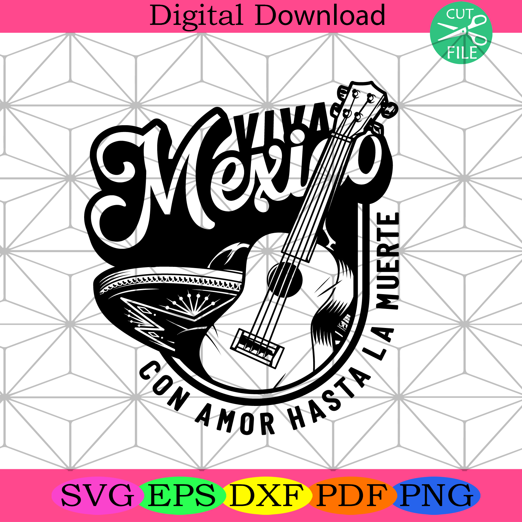 Viva Mexico Guitar Svg Trending Svg, Viva Mexico Svg, Guitar Svg