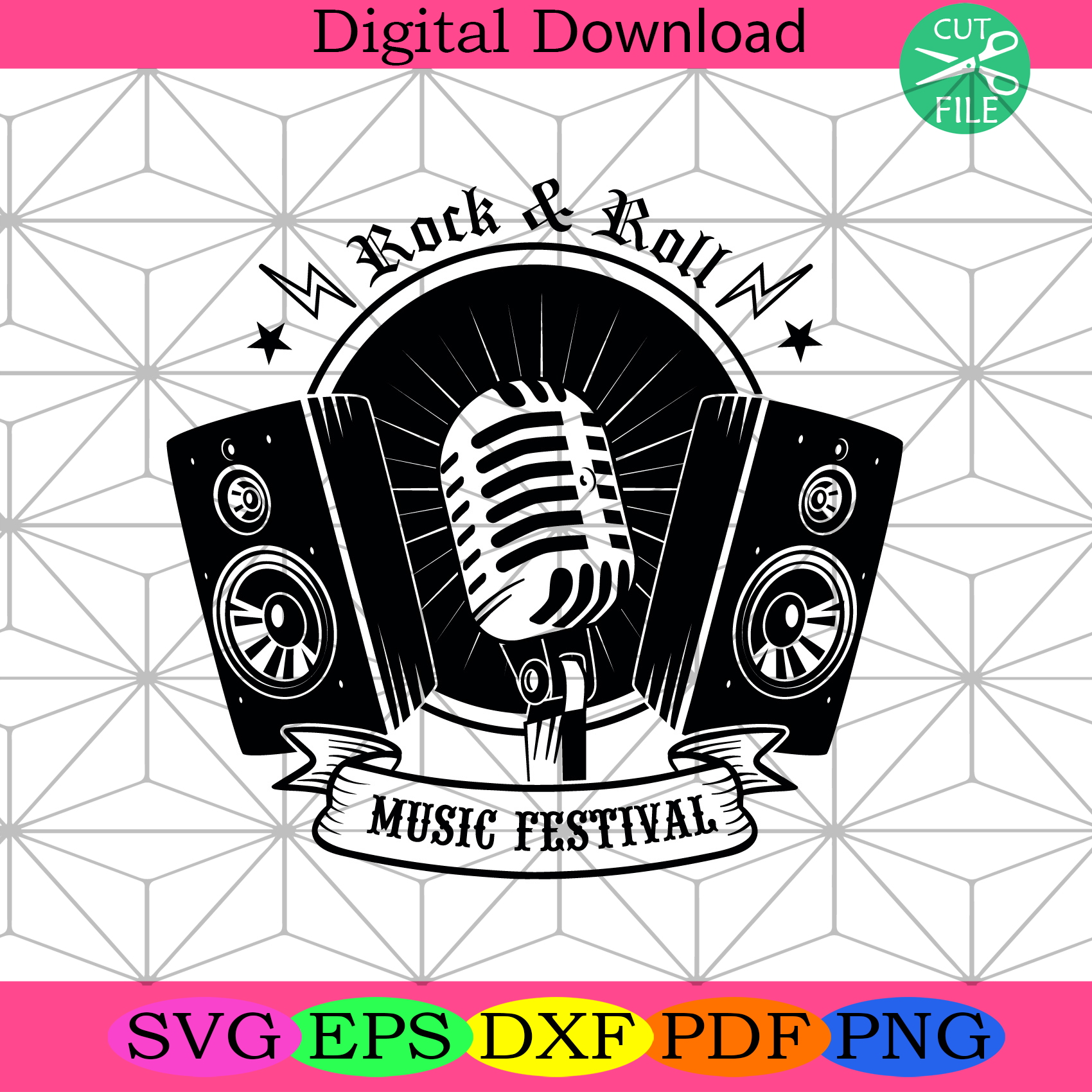 Rock And Roll Music Festival Svg Trending Svg, Rock Festival Svg