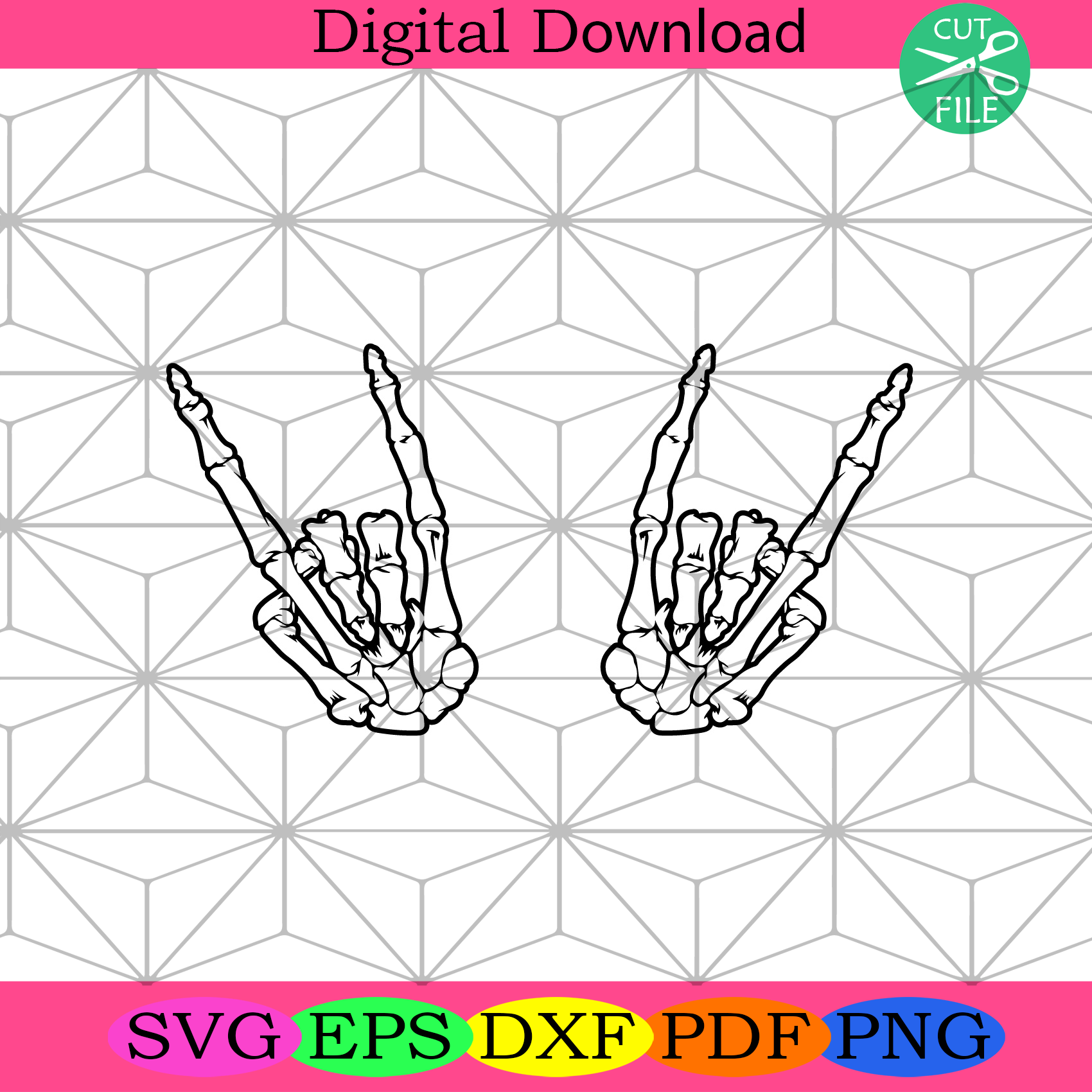 Funny Rock On Skeleton Hands Svg Trending Svg, Hand Sign Svg