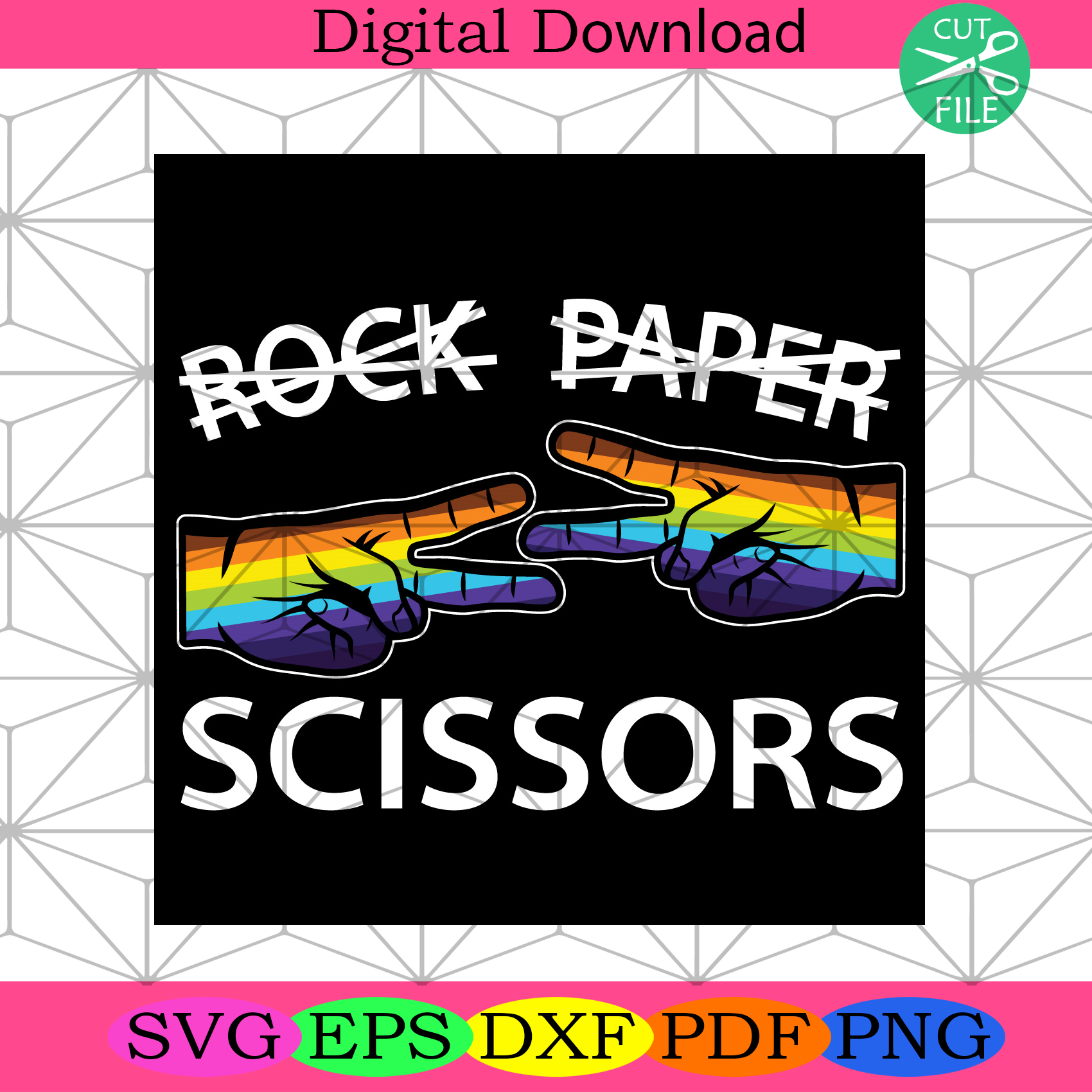 Rock Paper Scissors Svg Trending Svg, Rock Svg, Paper Svg