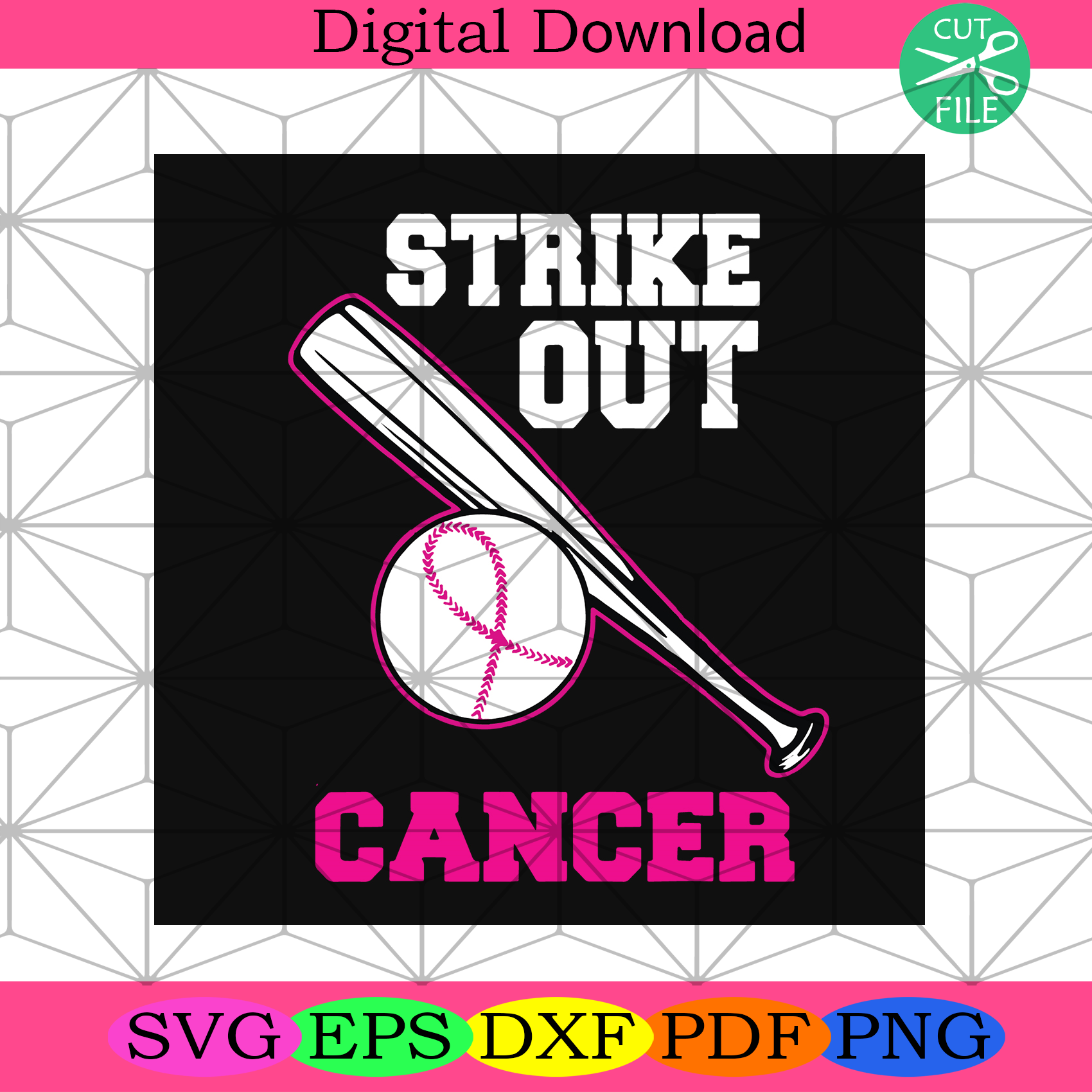 Strike Out Svg Trending Svg, Cancer Svg, Youre Not Alone