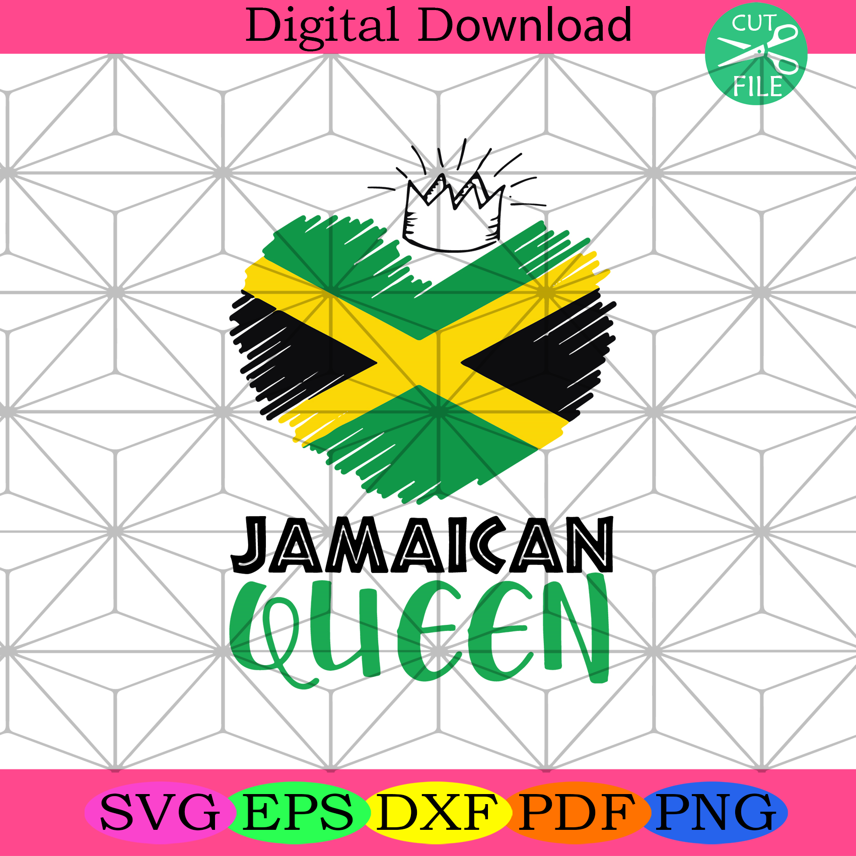 Jamaican Queen Independent Trending Svg, National Flag Svg