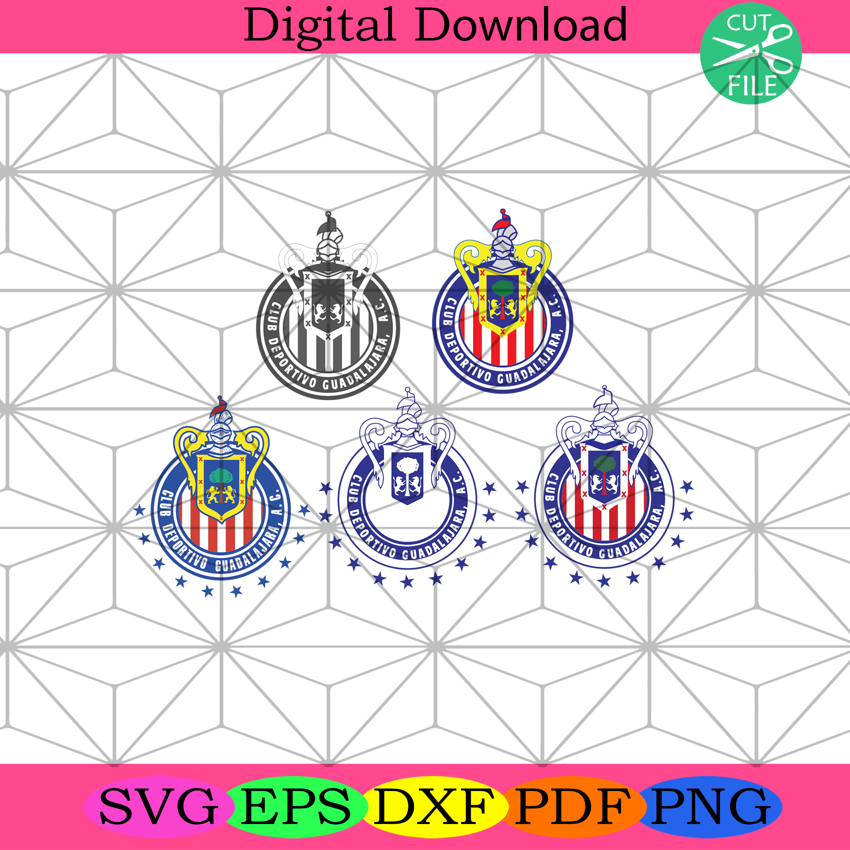 Chivas Guadalajara Logo Bundle Svg Trending Svg - SilkySVG