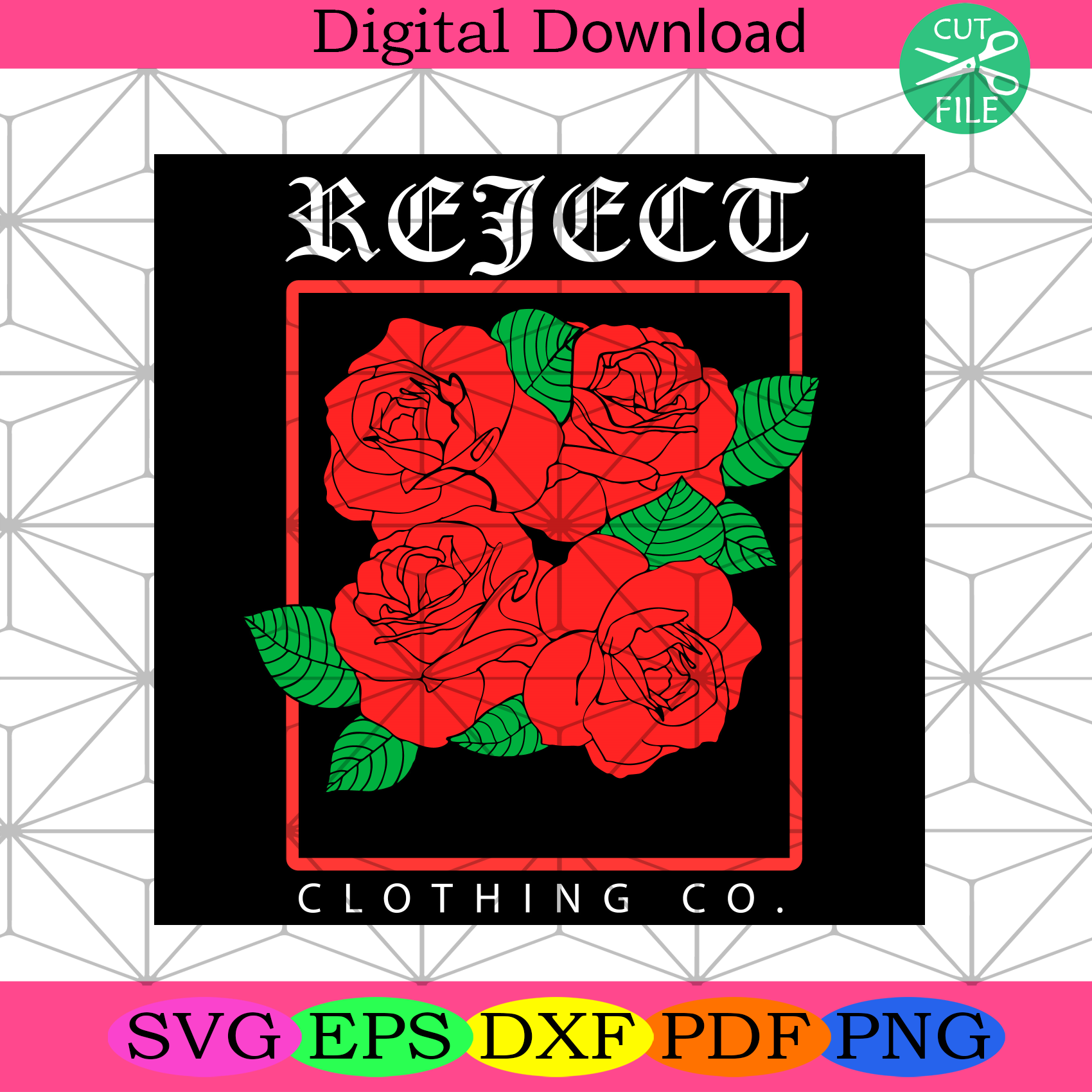 Rose Reject Svg Trending Svg, Reject Svg, Rose Svg, Grunge Rose Svg