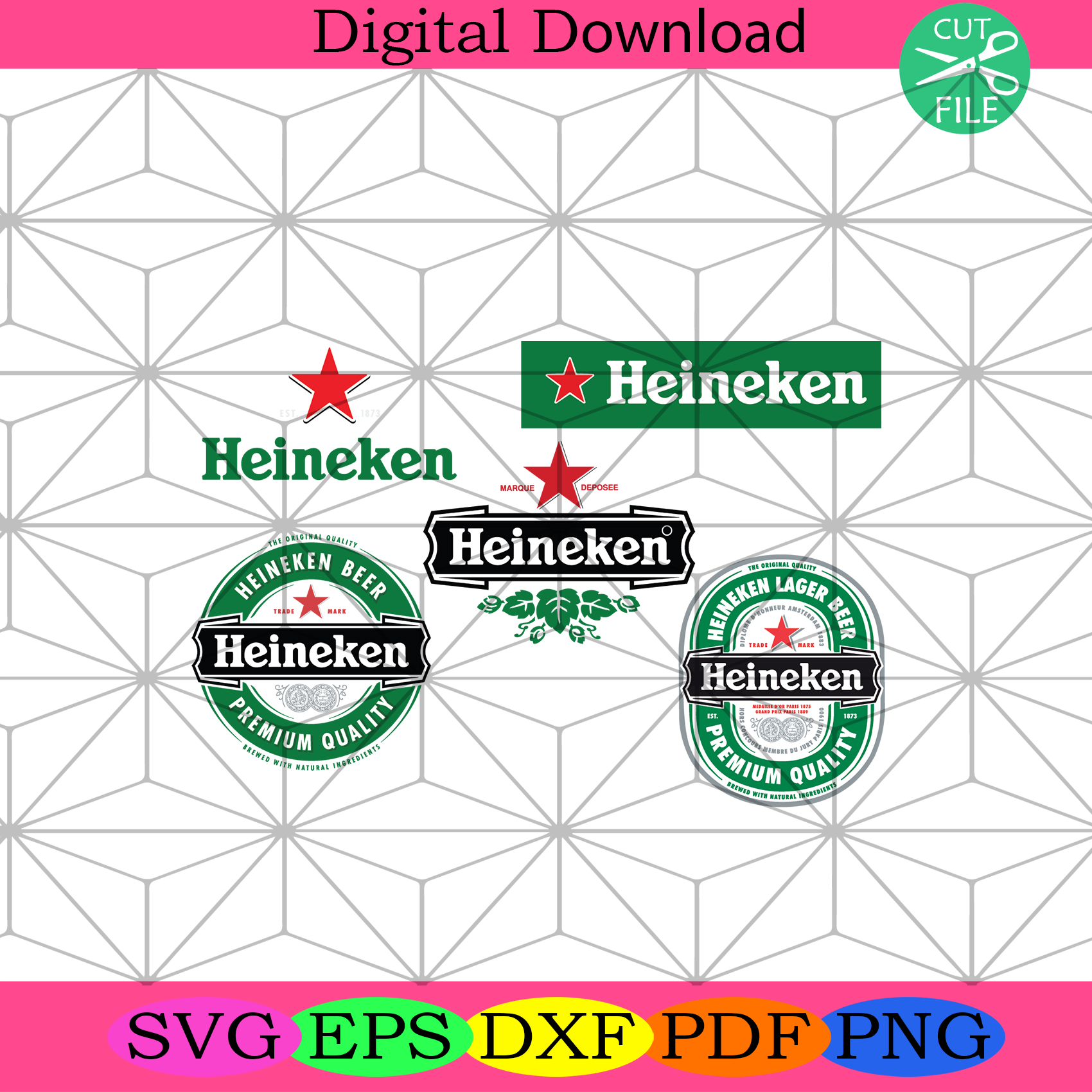 Heineken Beer Logo Bundle Svg Trending Svg, Heineken Logo Svg