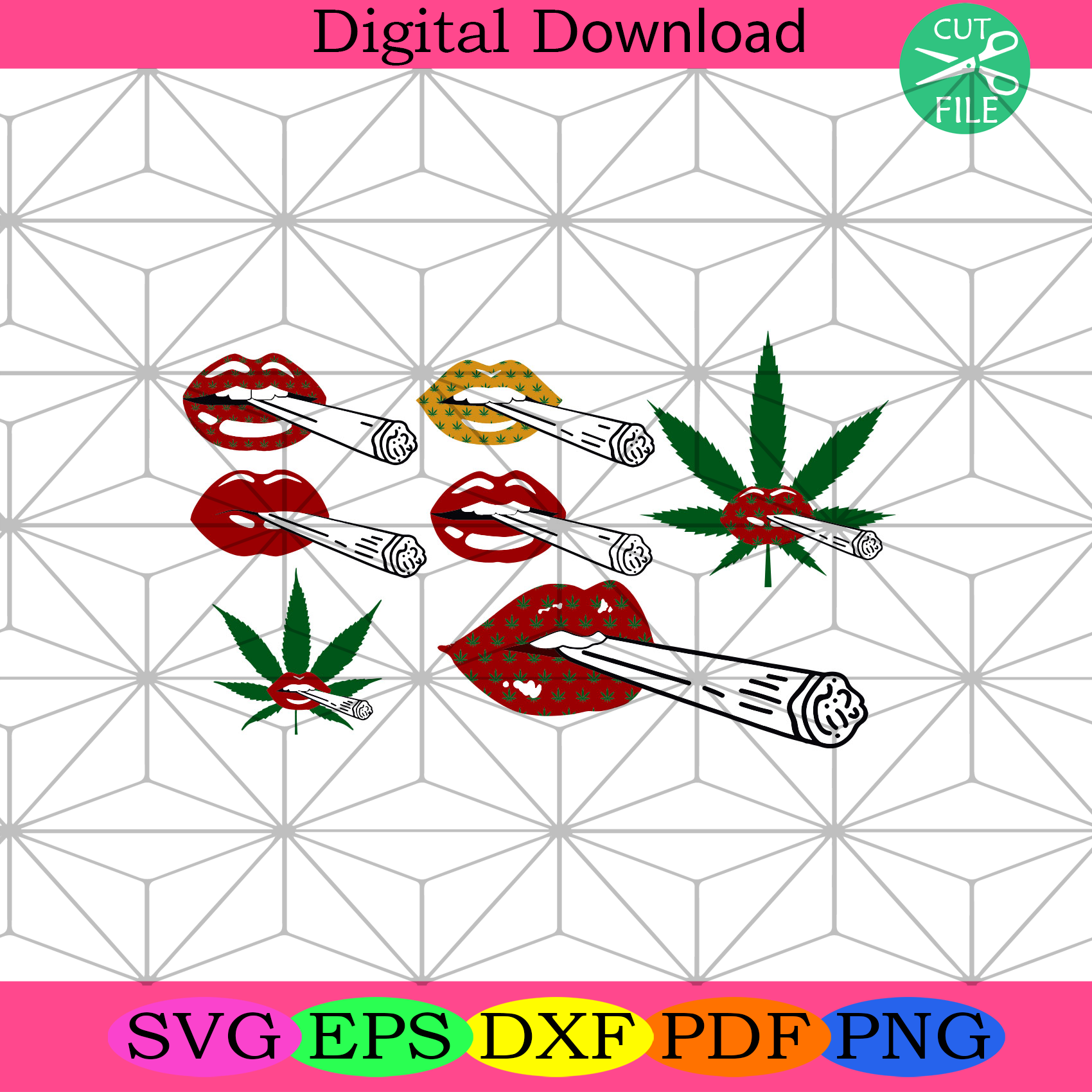 Weed Smoking Lips Cannabis Svg Trending Svg, Cannabis Svg