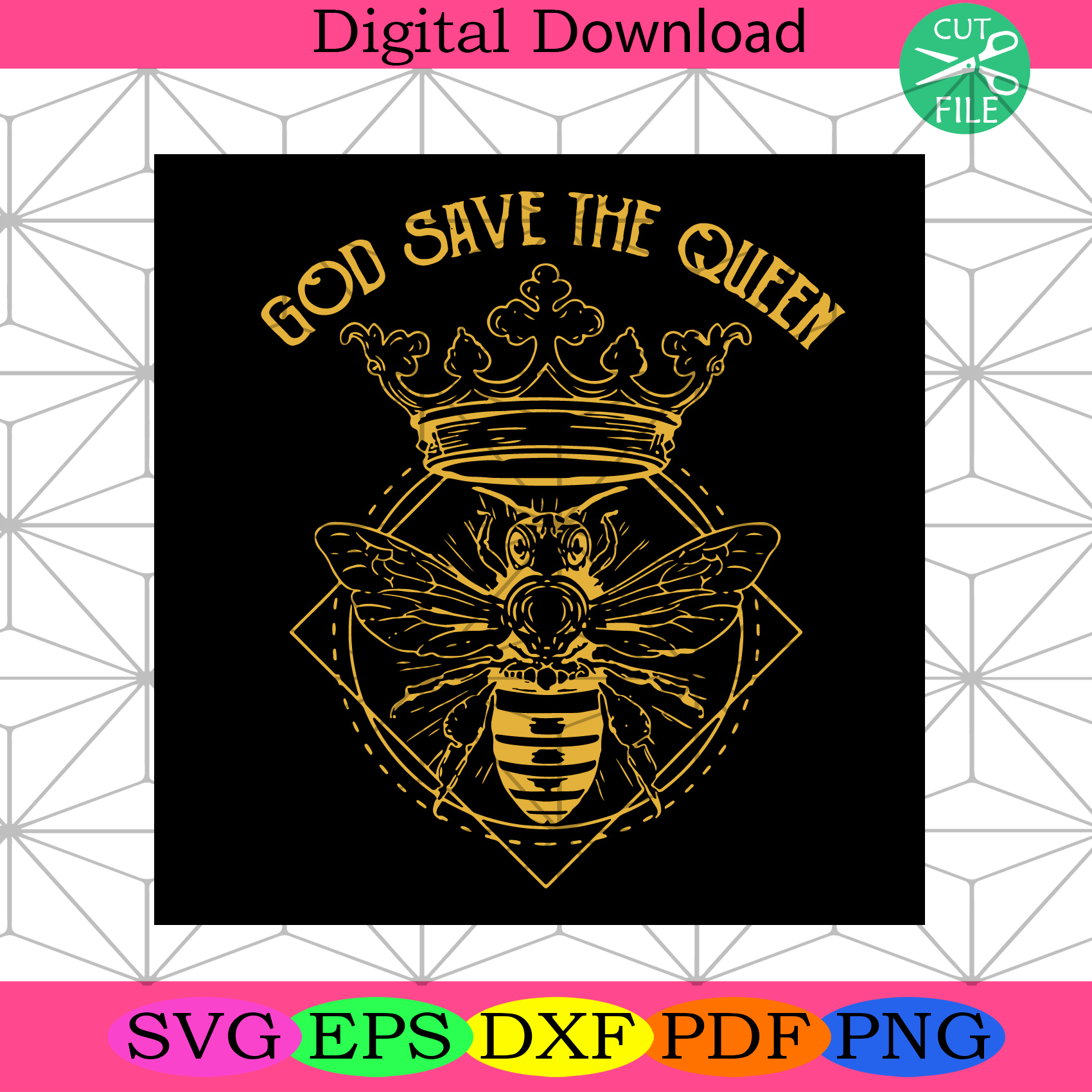 God Save The Queen Bee Svg Trending Svg, Bee Svg, Beekeeping Svg