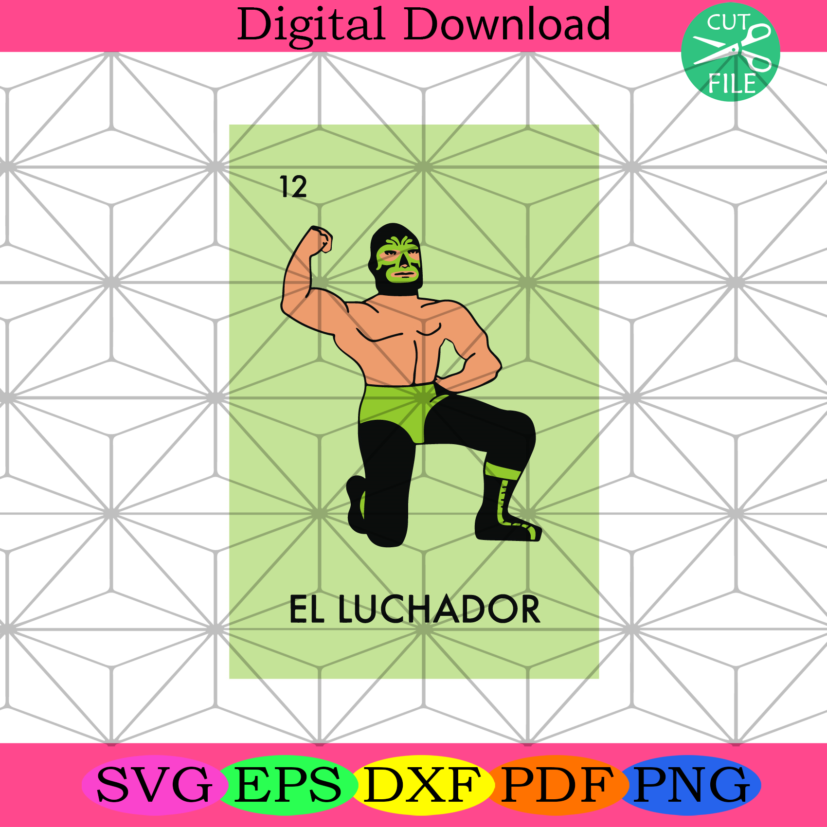 El Luchador Mexican Lottery Parody Mask Svg Trending Svg