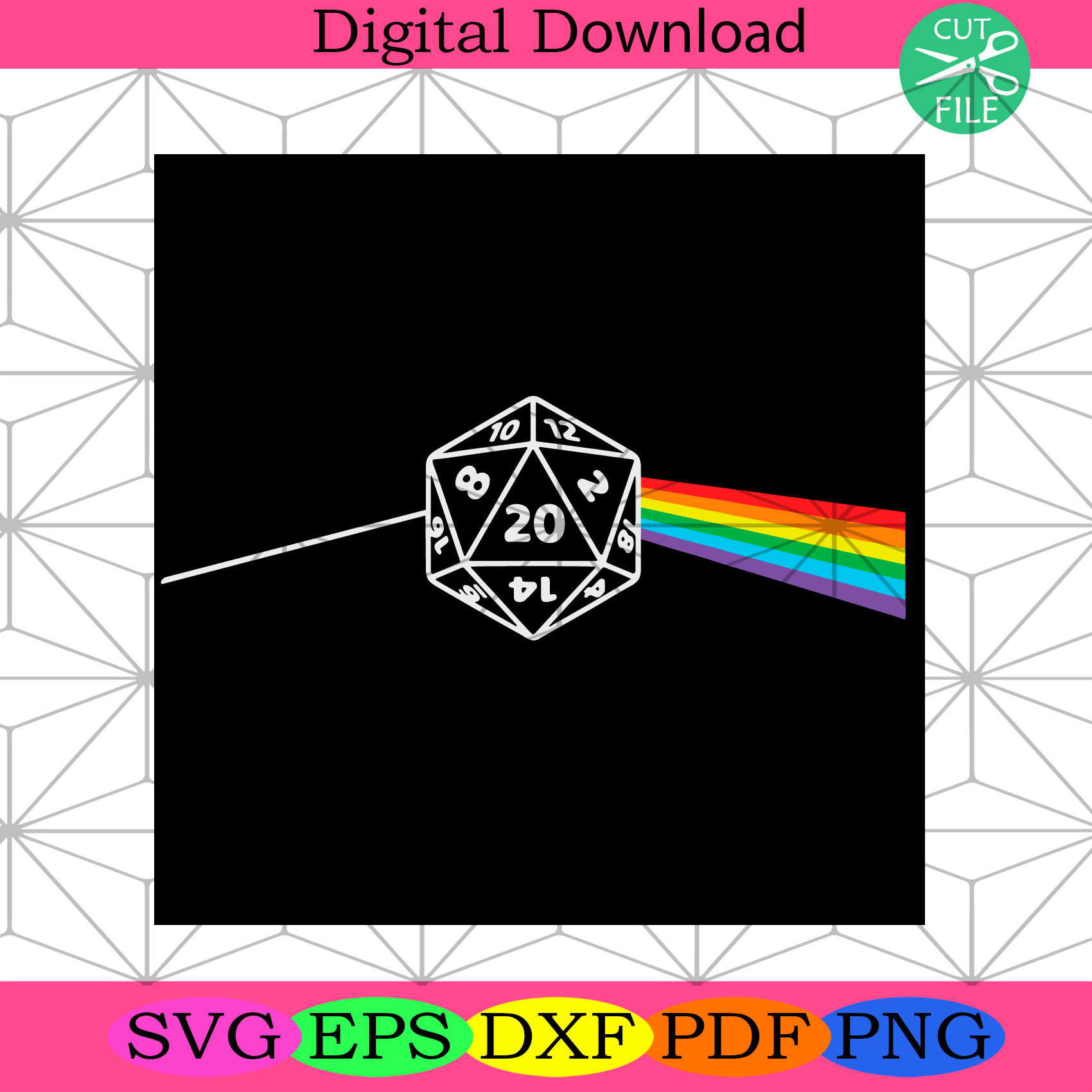 Dice Side Rainbow Svg Trending Svg, Dice Side Svg, Rainbow Svg