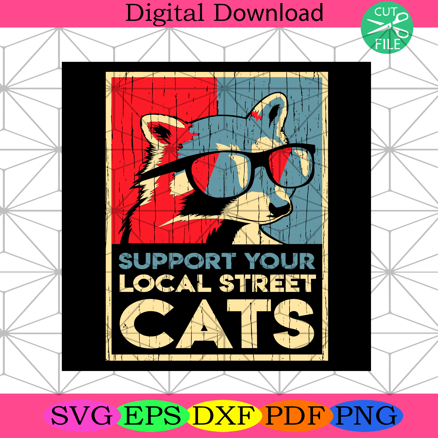 Raccoon Support Your Local Street Cats Svg Trending Svg, Raccoon Svg