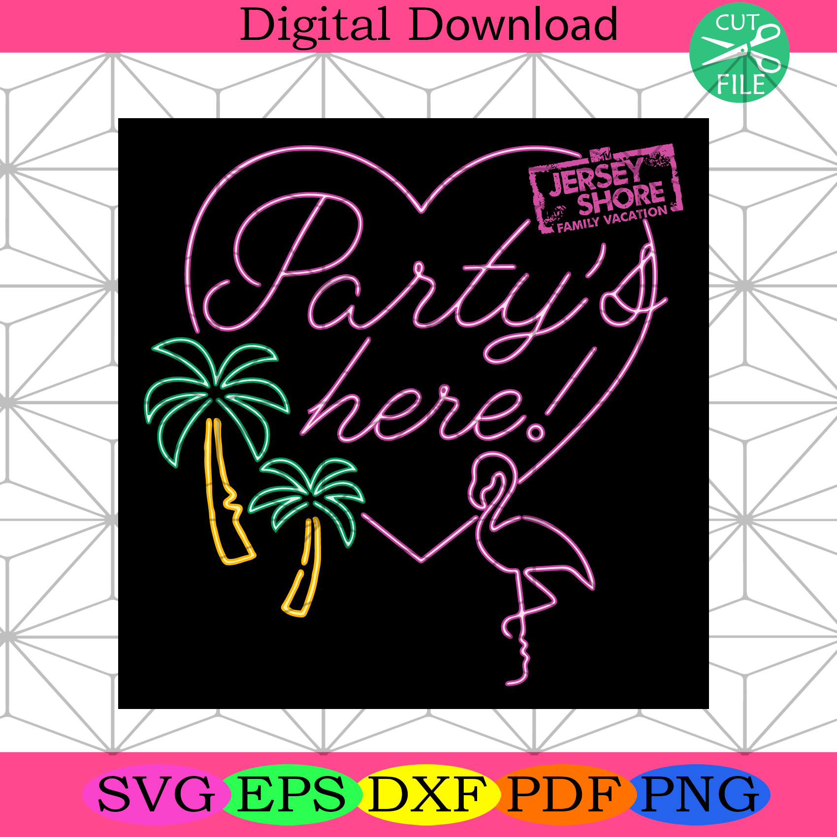 MTV Jersey Shore Partys Here Svg Trending Svg, Flamingo Svg