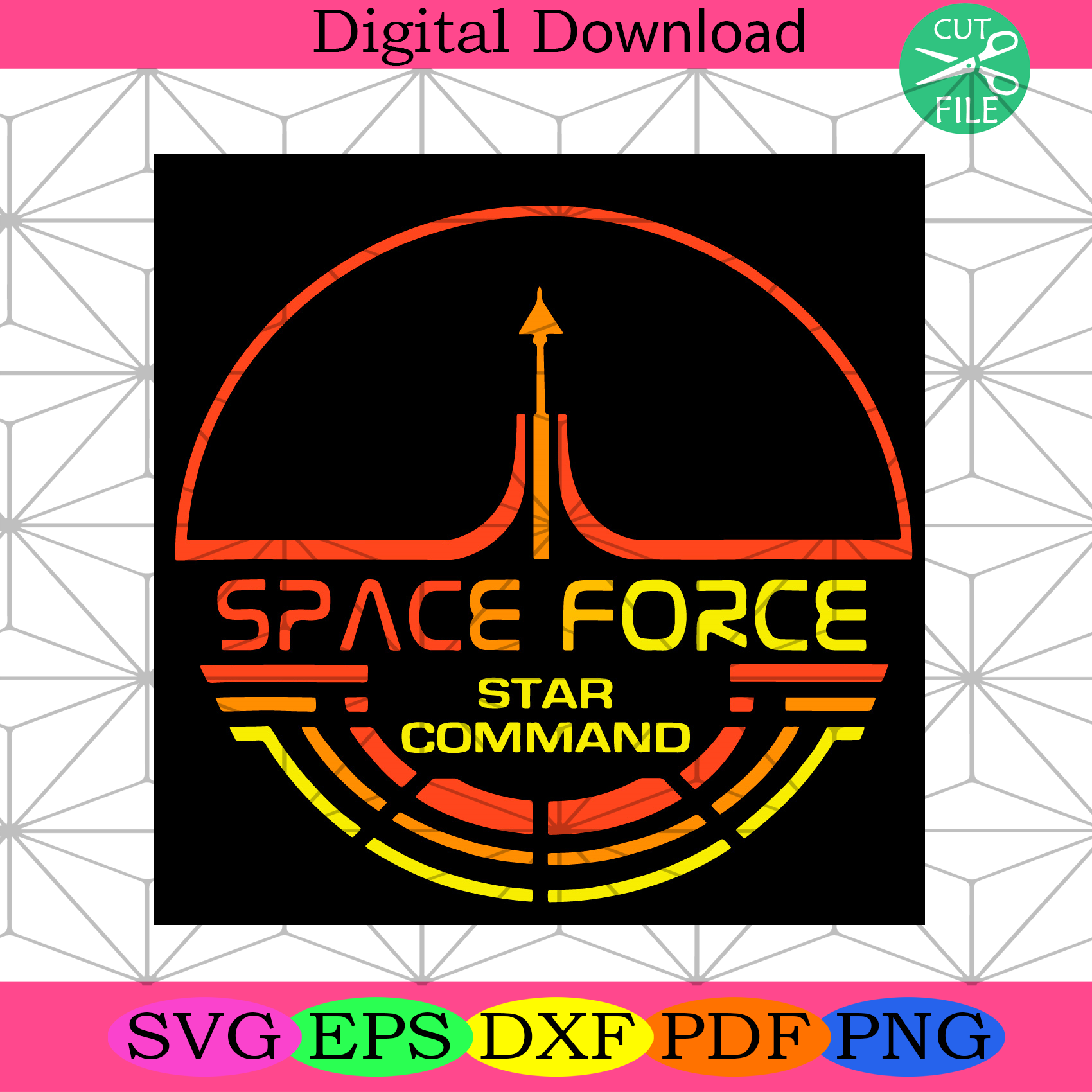 Space Force Star Command Svg Trending Svg, Space Force Svg