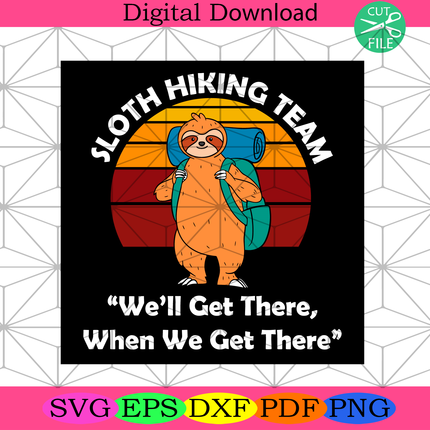 Sloth Hiking Team Svg Trending Svg, Sloth Svg, Hiking Svg, Sport Svg