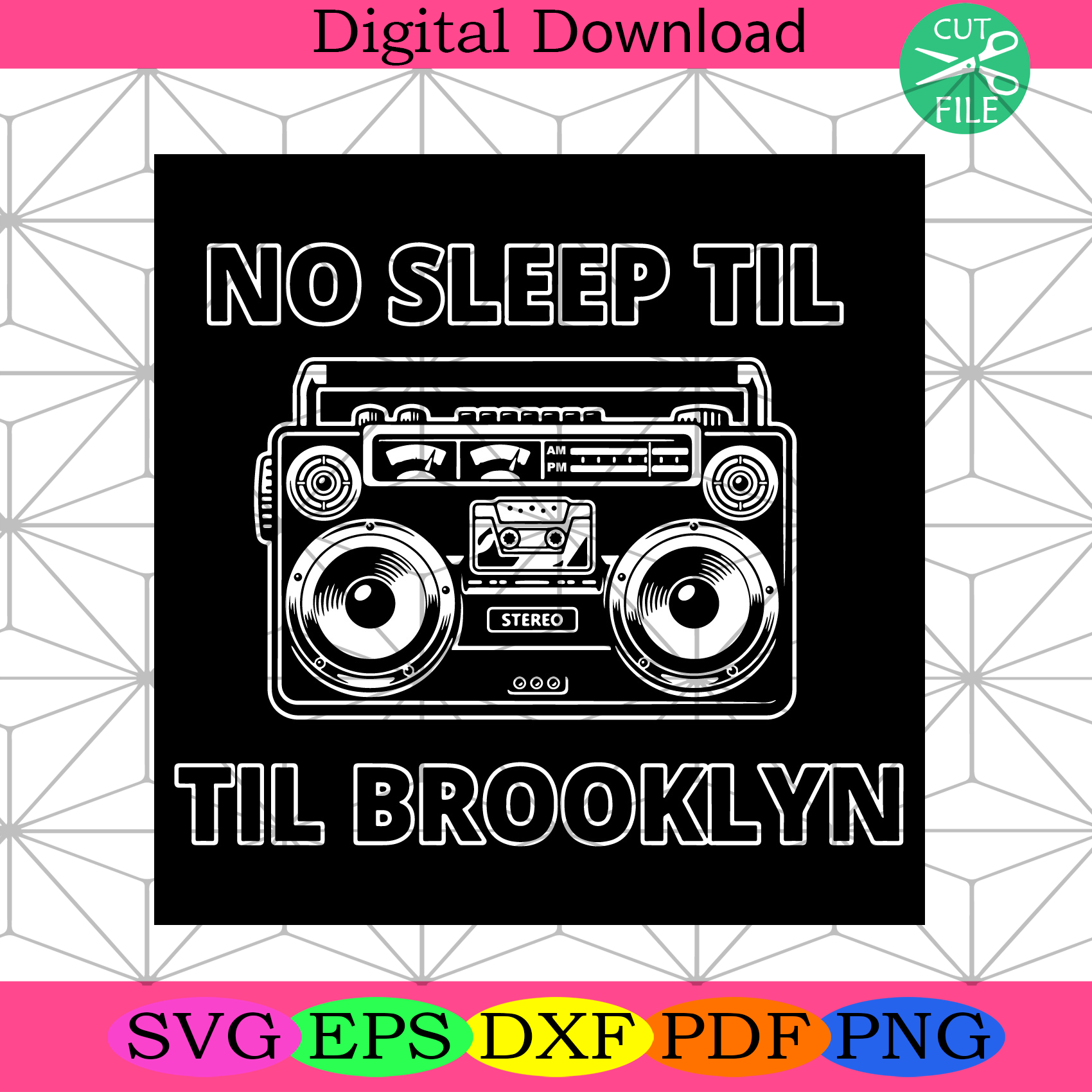 No Sleep Til Brooklyn Svg Trending Svg, Radio Svg, No Sleep Svg