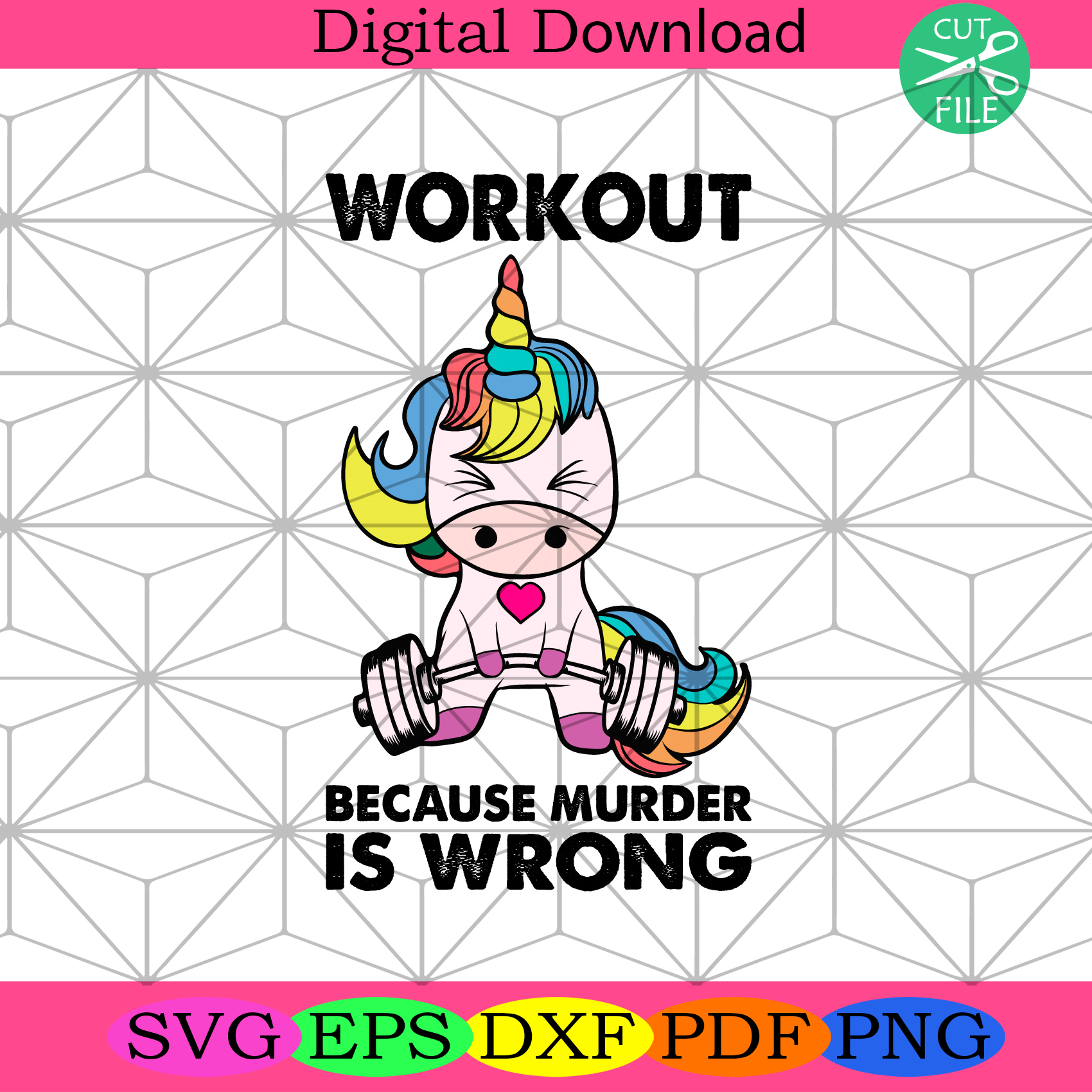 Unicorn Workout Because Murder Is Wrongs Svg Trending Svg