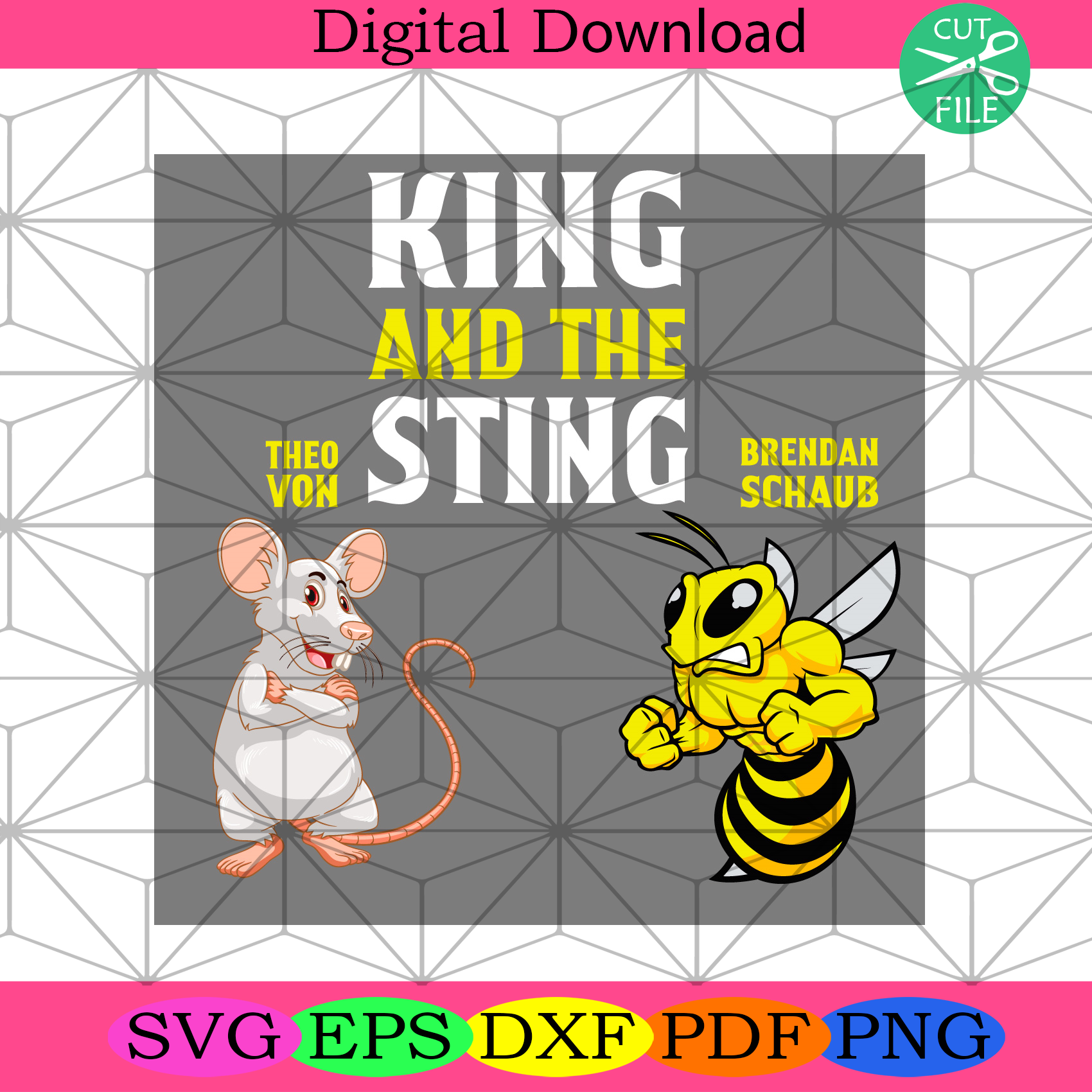 King and The Sting Svg Trending Svg, Mouse Svg, Bee Svg