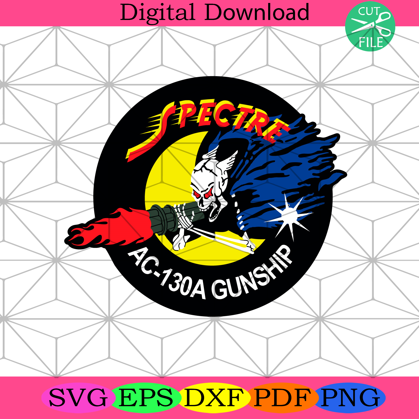 Spectre Ac 130A Gunship Svg Trending Svg, Skeleton Svg, Gunship Svg